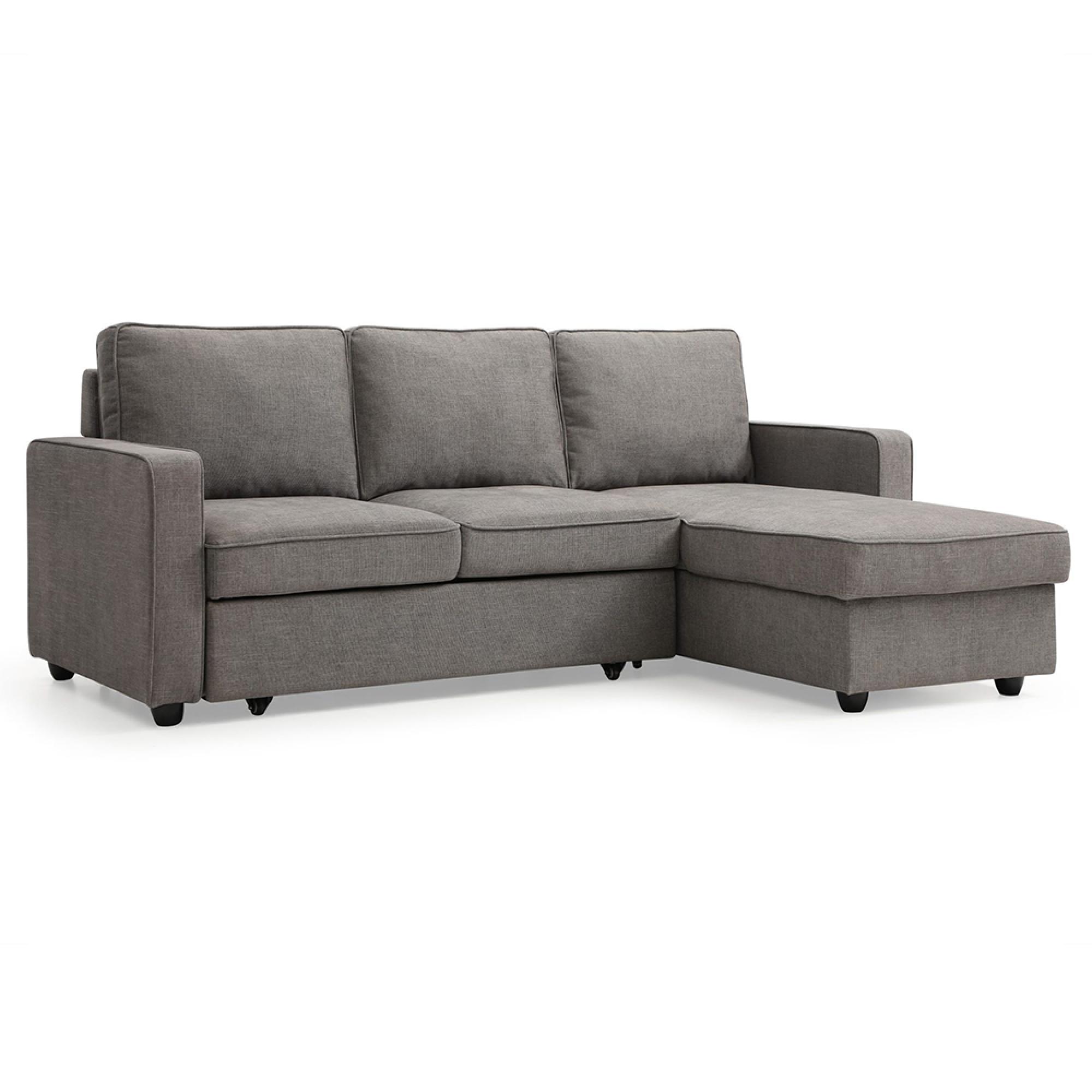 Myles Sofa Bed - Typhon Grey Weave Fabric - Corner