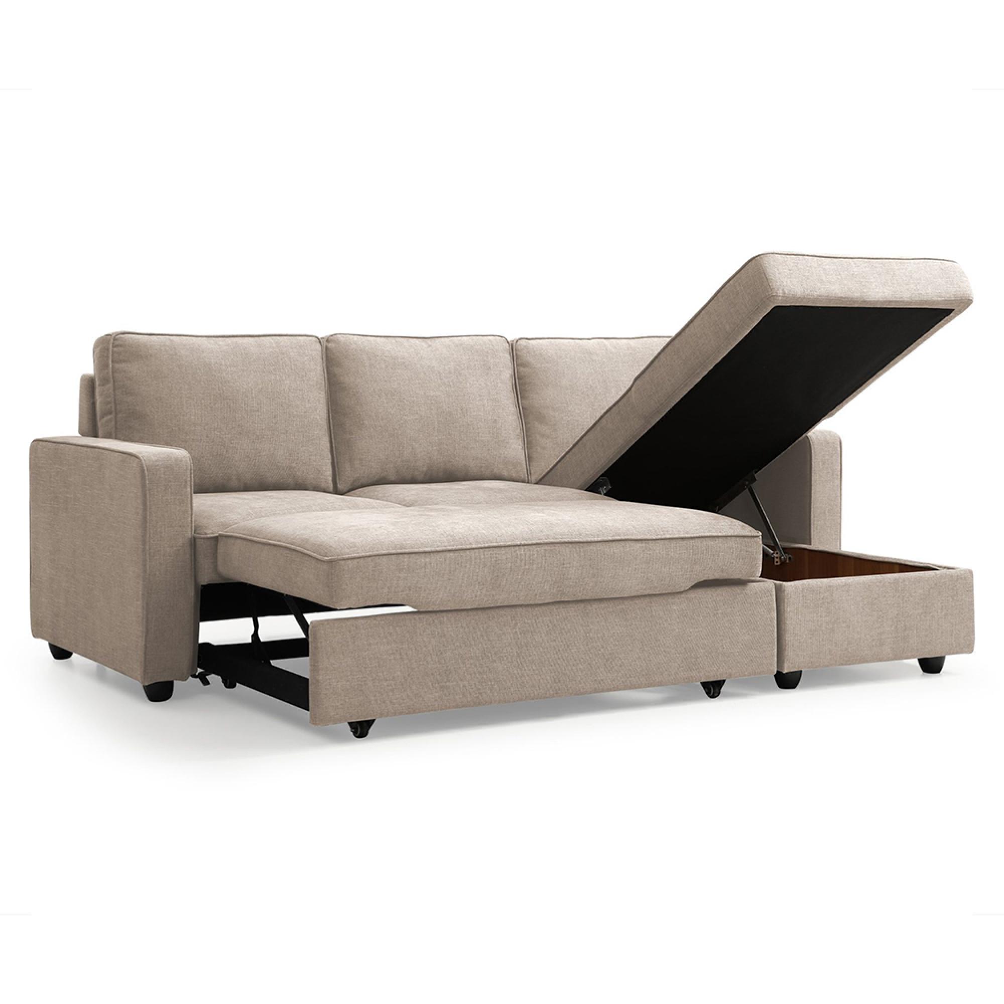 Myles Sofa Bed - Typhon Natural Weave Fabric - Corner