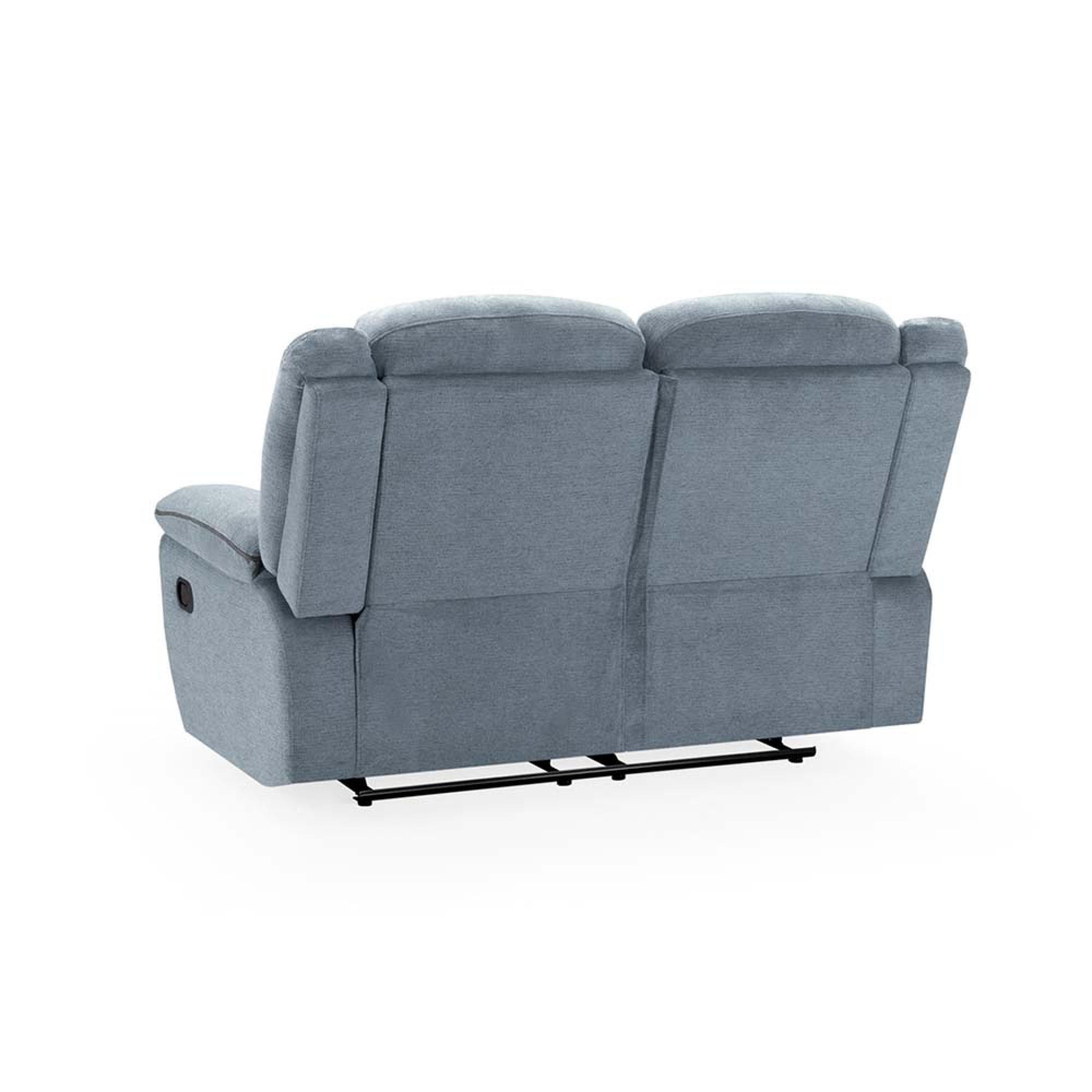 Myra Manual Recliner Sofa - Grey Fabric - 2 Seater