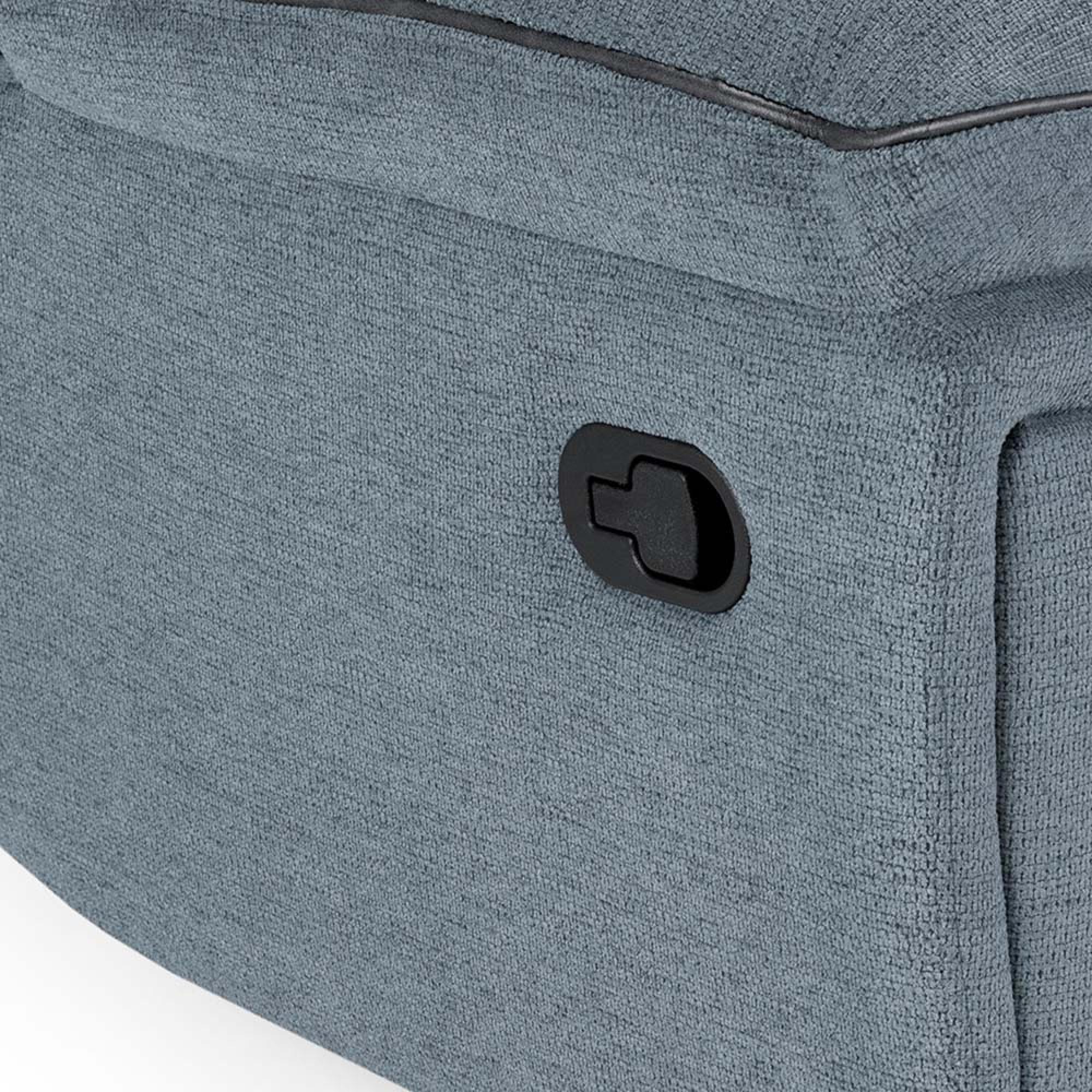 Myra Manual Recliner Sofa - Grey Fabric - 2 Seater