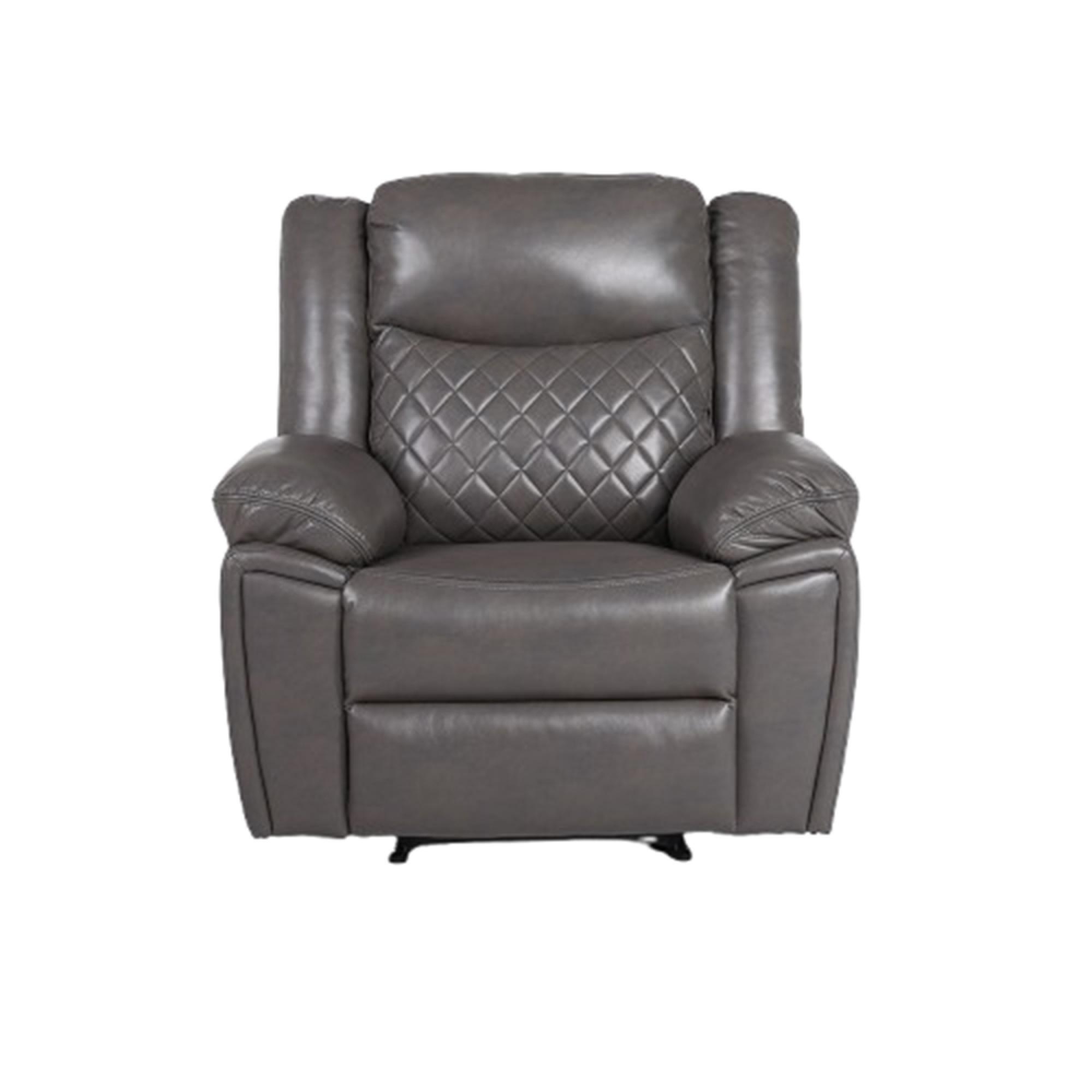 Myra Manual Recliner Armchair - Grey Faux Leather