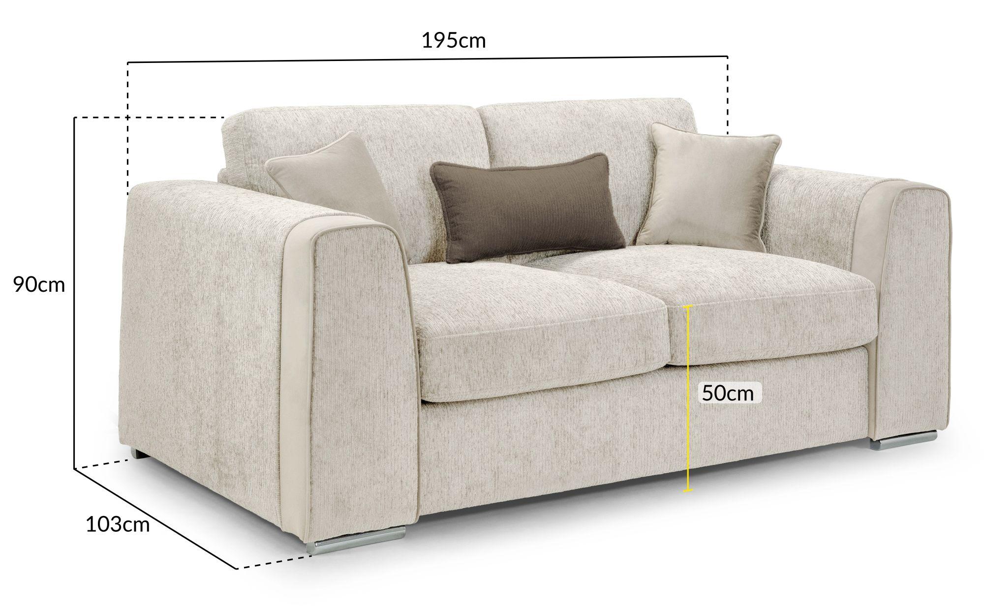 Naples Sofa - Beige Fabric - 2 Seater