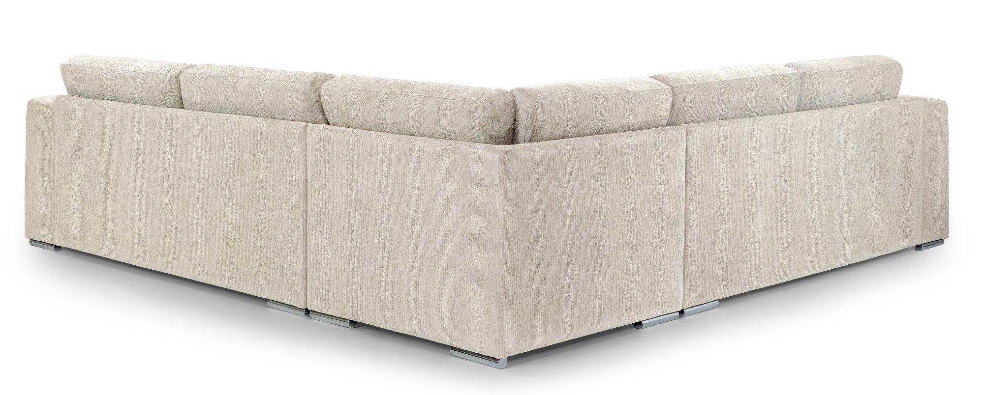 Naples Large Corner Sofa - Beige Fabric