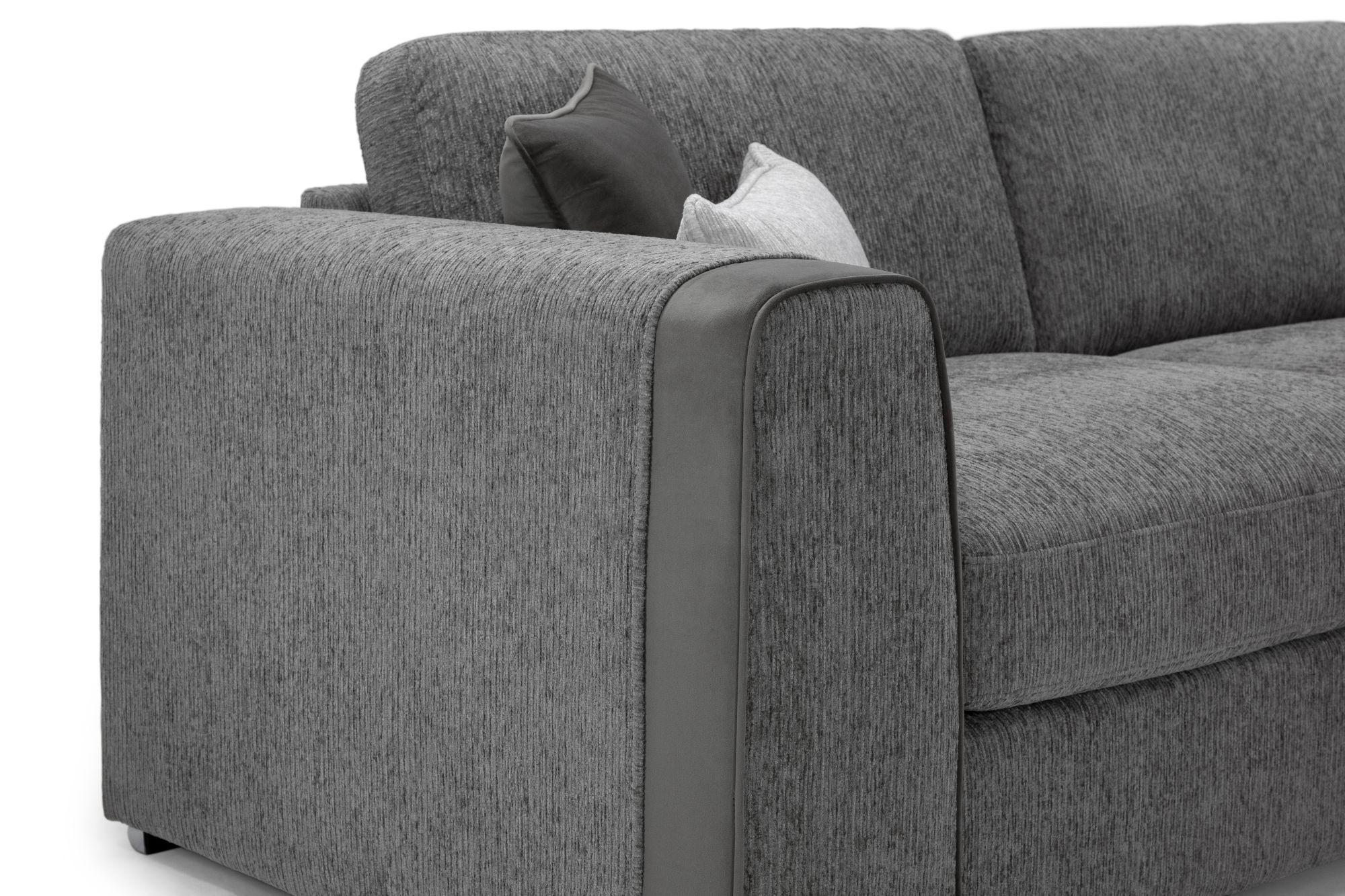 Naples Sofa - Grey Fabric - 3 Seater