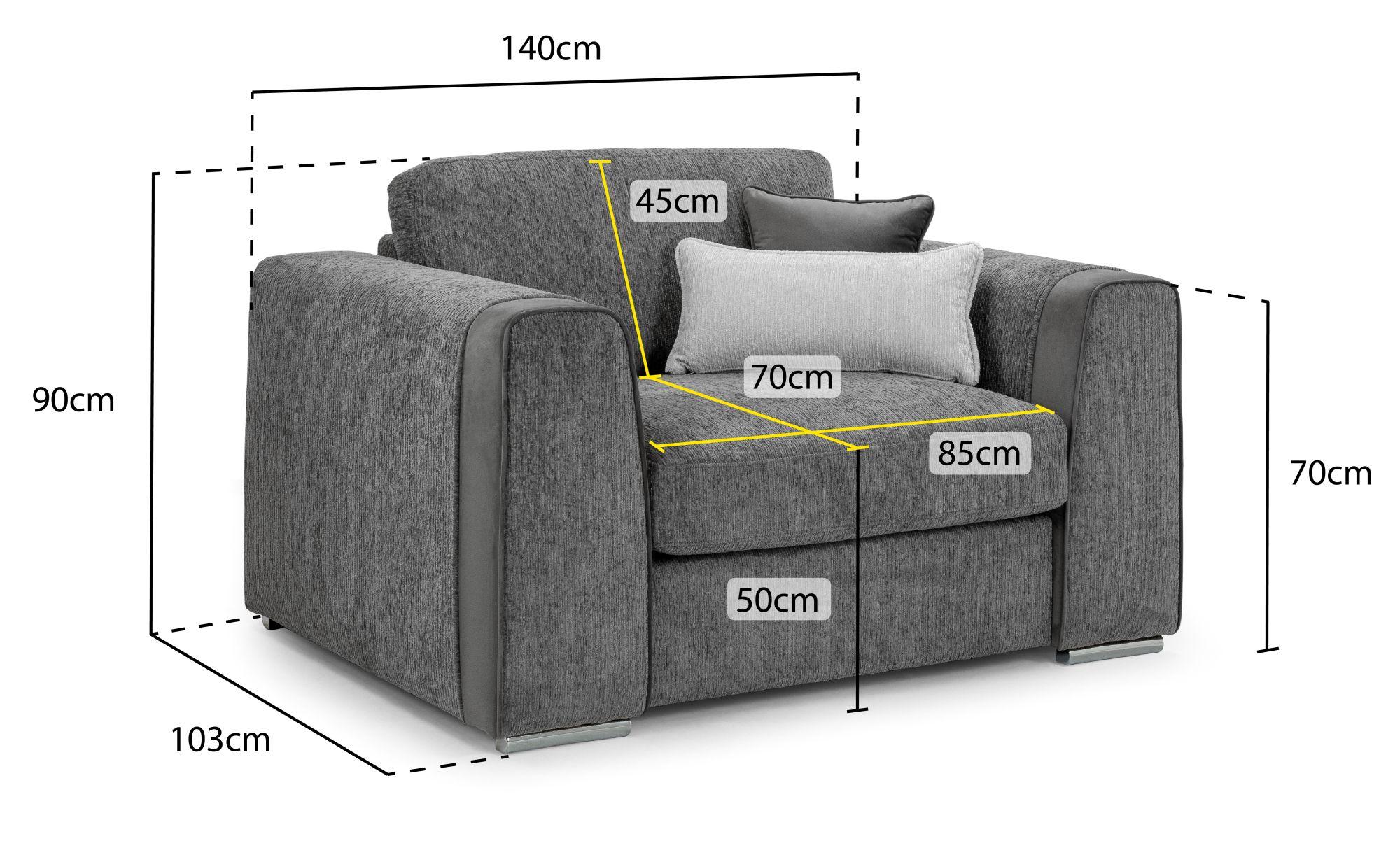 Naples Armchair - Grey Fabric