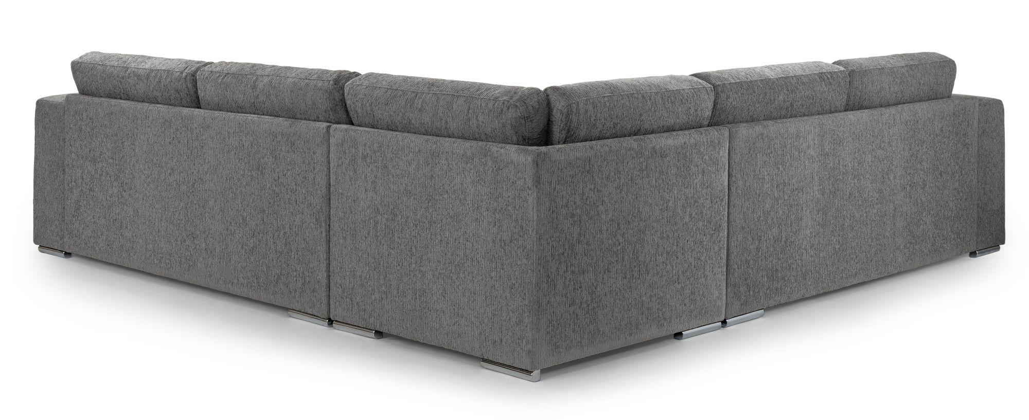 Naples Large Corner Sofa - Grey Fabric