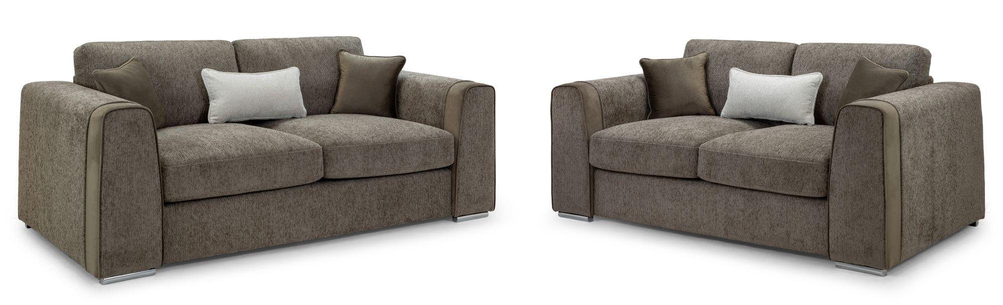 Naples Sofa Set - Mocha Fabric - 3+2 Seater