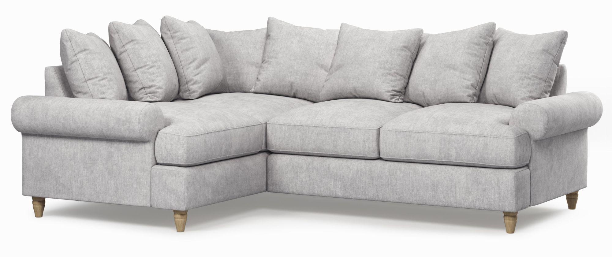Narva Dove Grey Fabric 1 Corner 2 Sofa