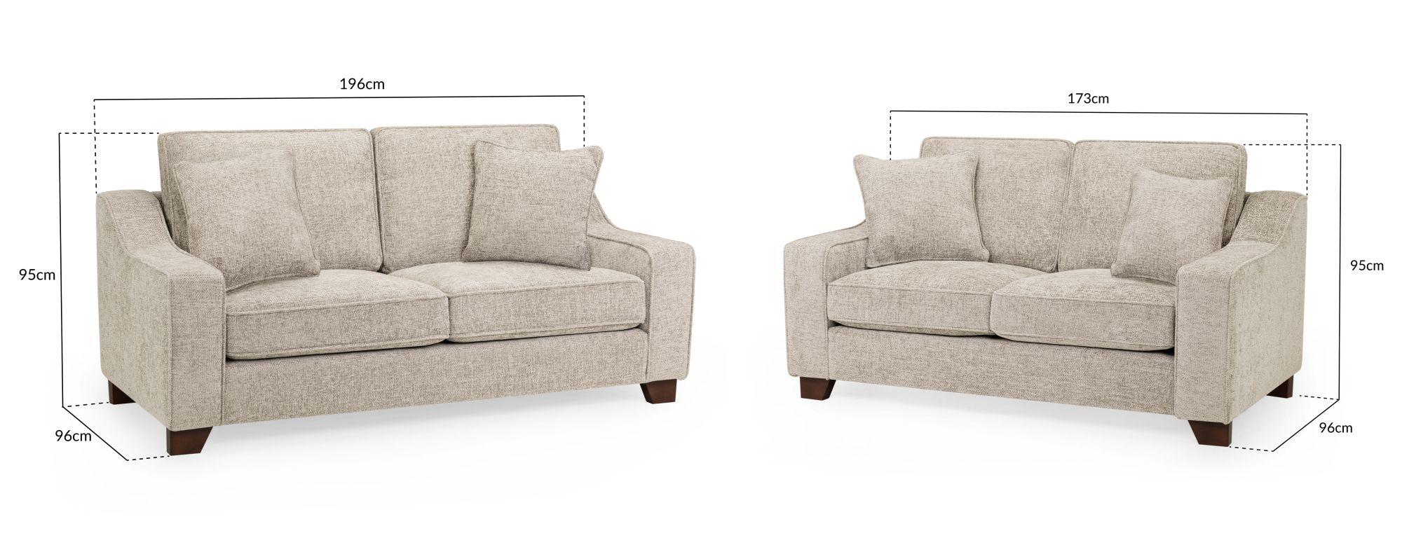 Nebraska Sofa Set - Beige Fabric - 3+2 Seater