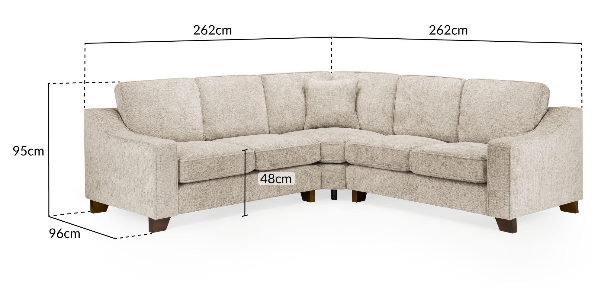 Nebraska Corner Sofa Suite - Beige Fabric - Large