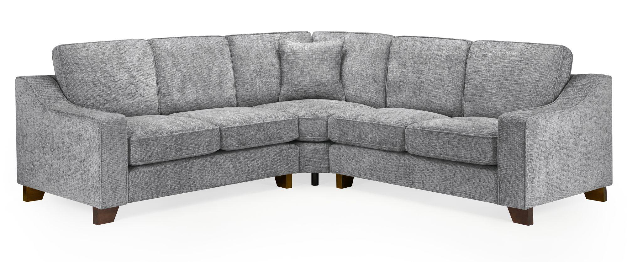 Nebraska Corner Sofa Suite - Slate Grey Fabric - Large