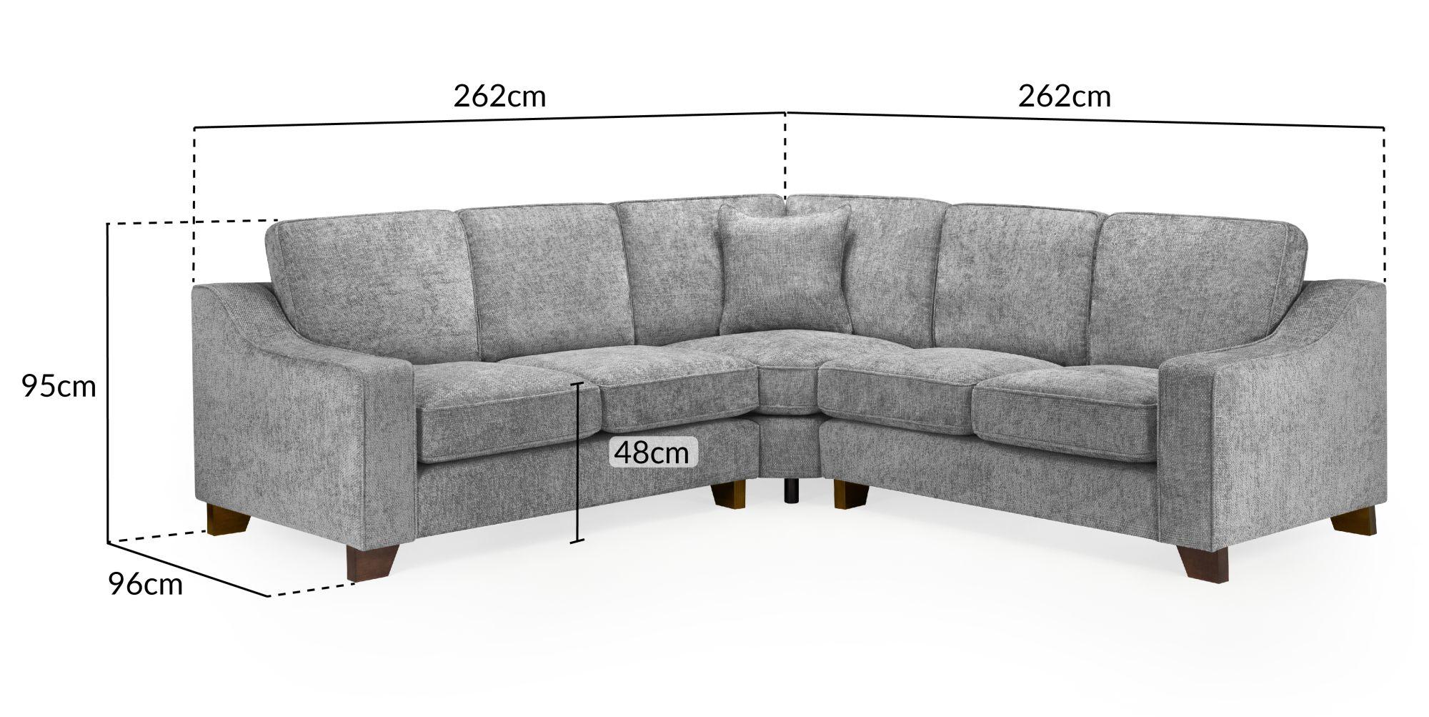 Nebraska Corner Sofa Suite - Slate Grey Fabric - Large