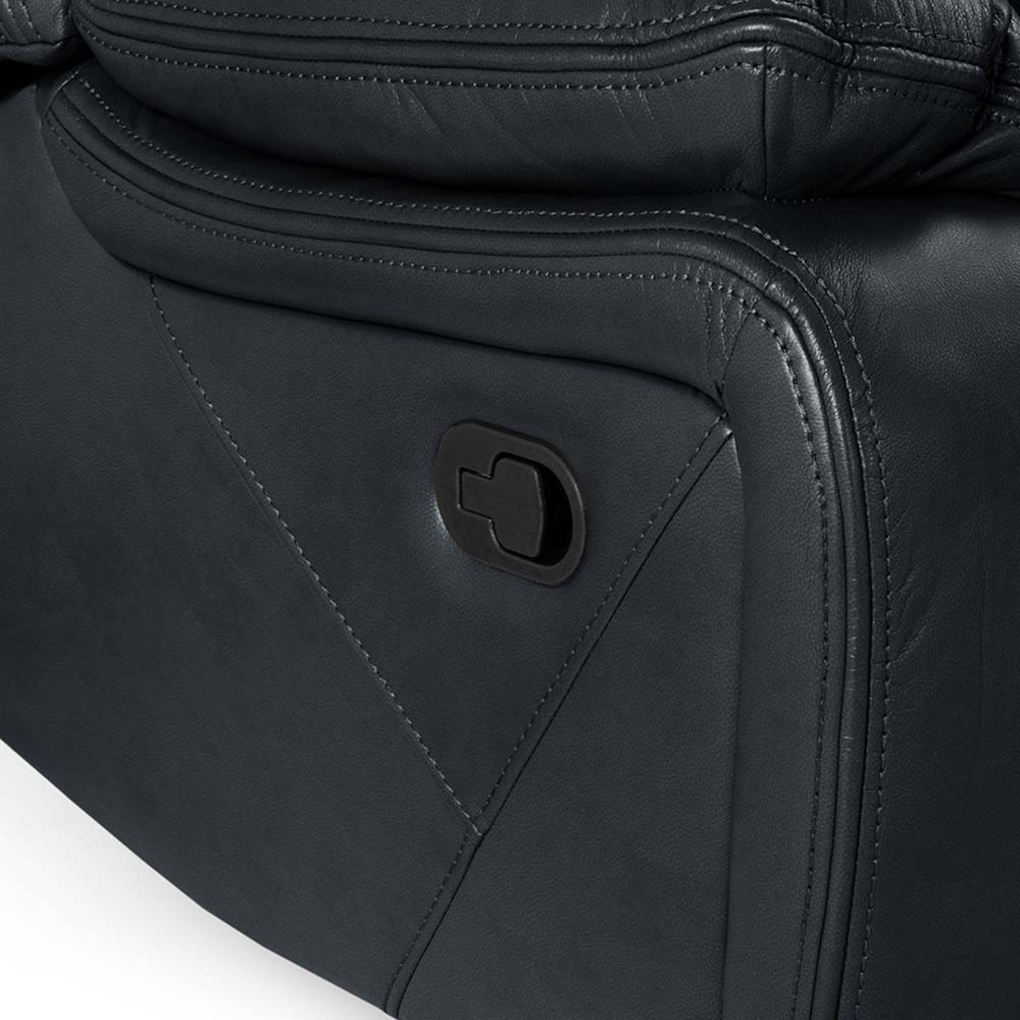 Novie Sofa - Black Faux Leather - 2 Seater