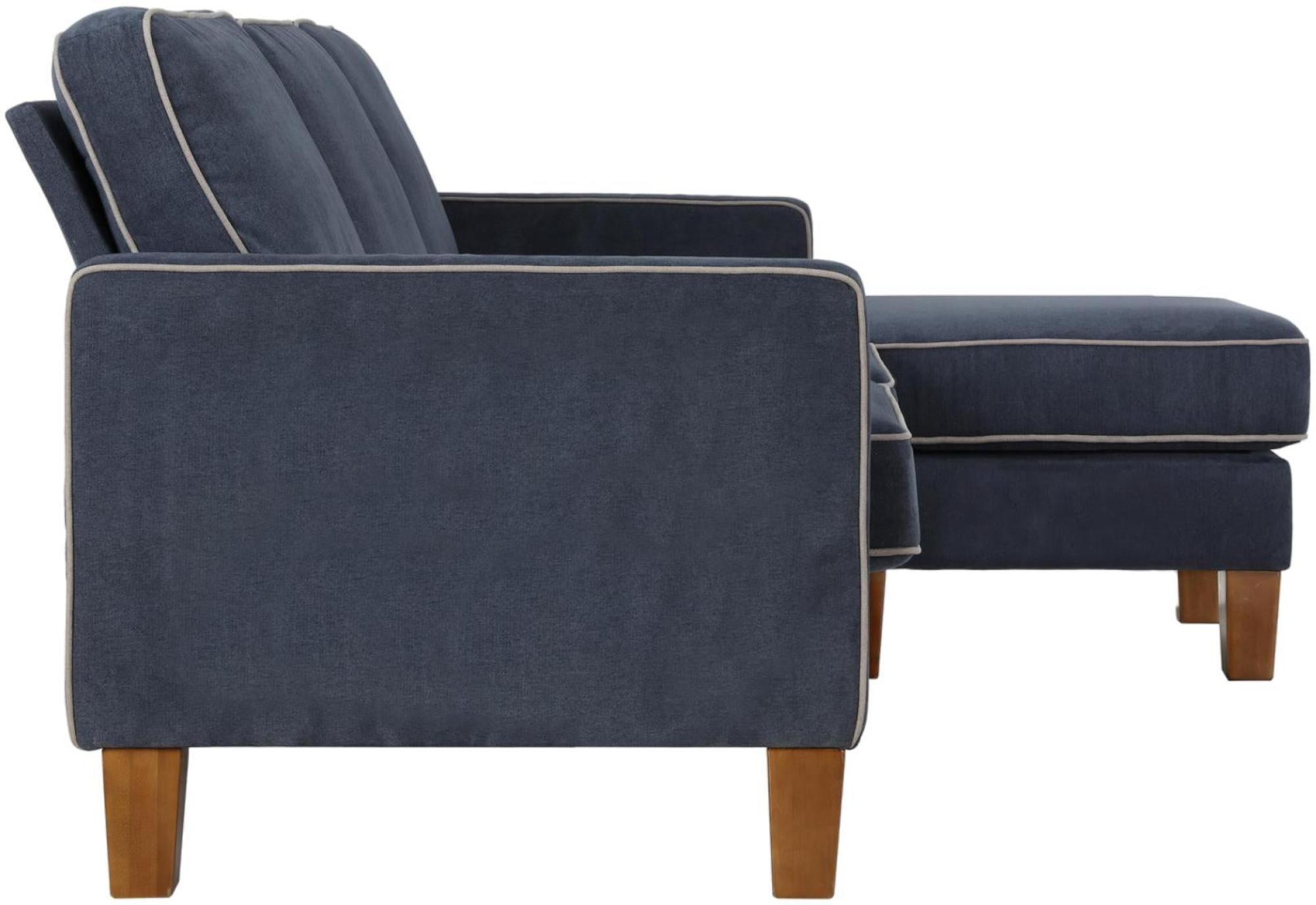 Novogratz Bowen Sectional Sofa - Blue Chenille Fabric - DA036SEC-BLUK