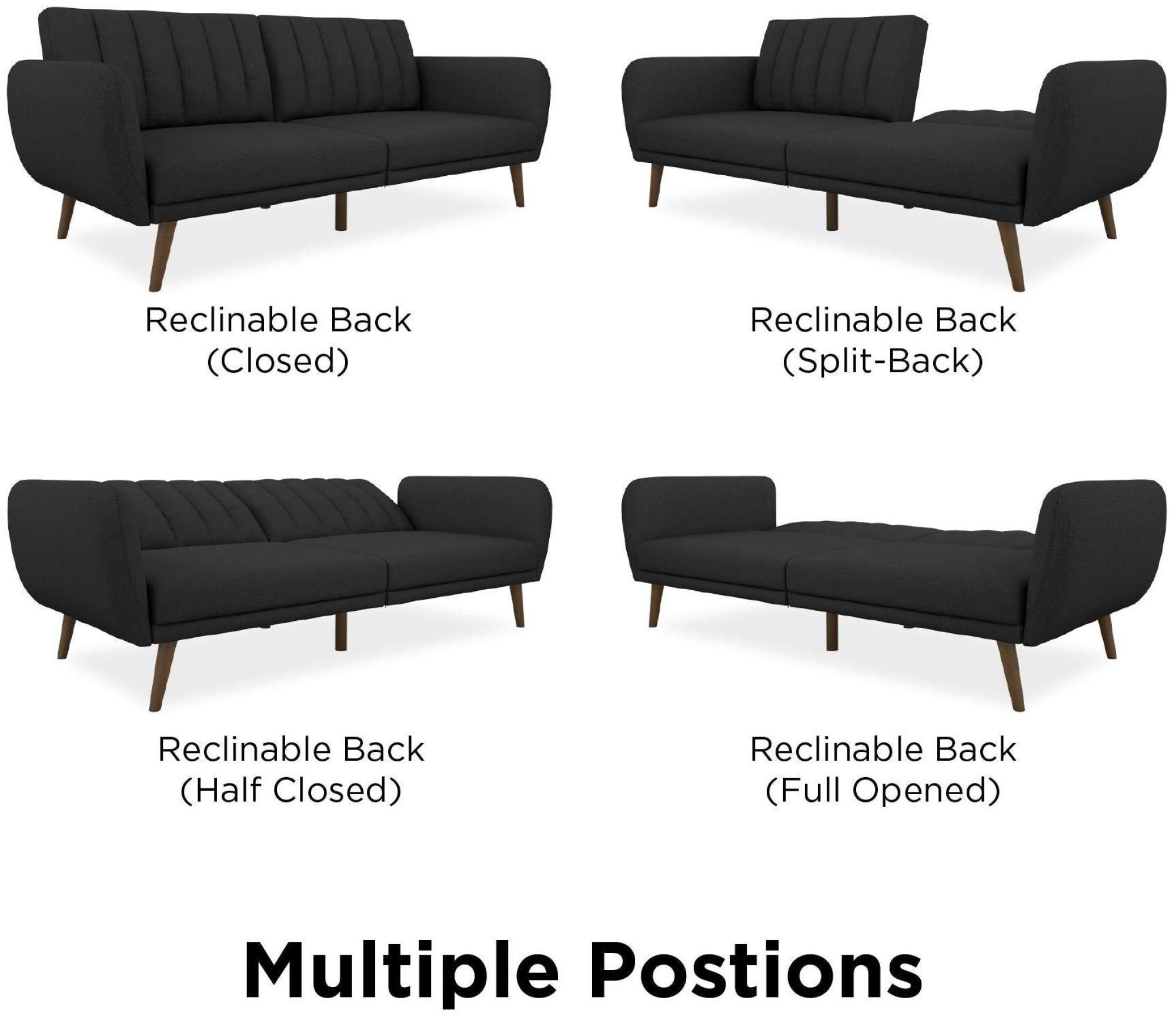 Novogratz Brittany Futon Sofa Bed - Dark Grey Linen - 2115029NUK