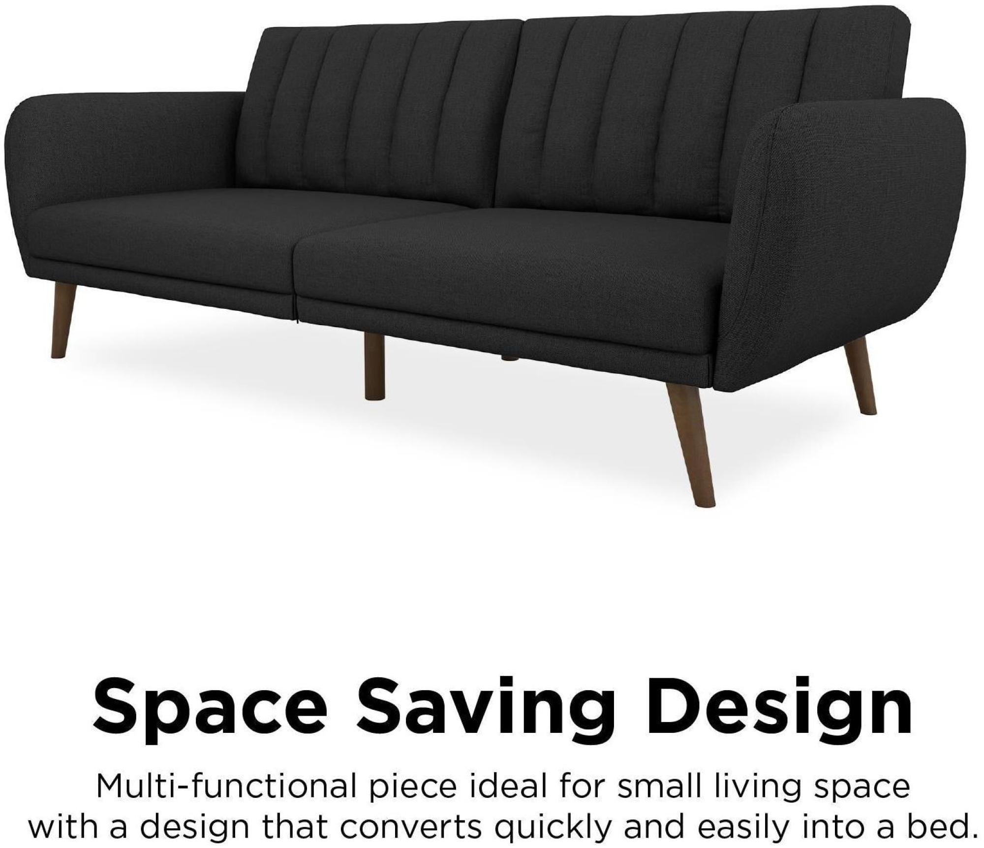 Novogratz Brittany Futon Sofa Bed - Dark Grey Linen - 2115029NUK