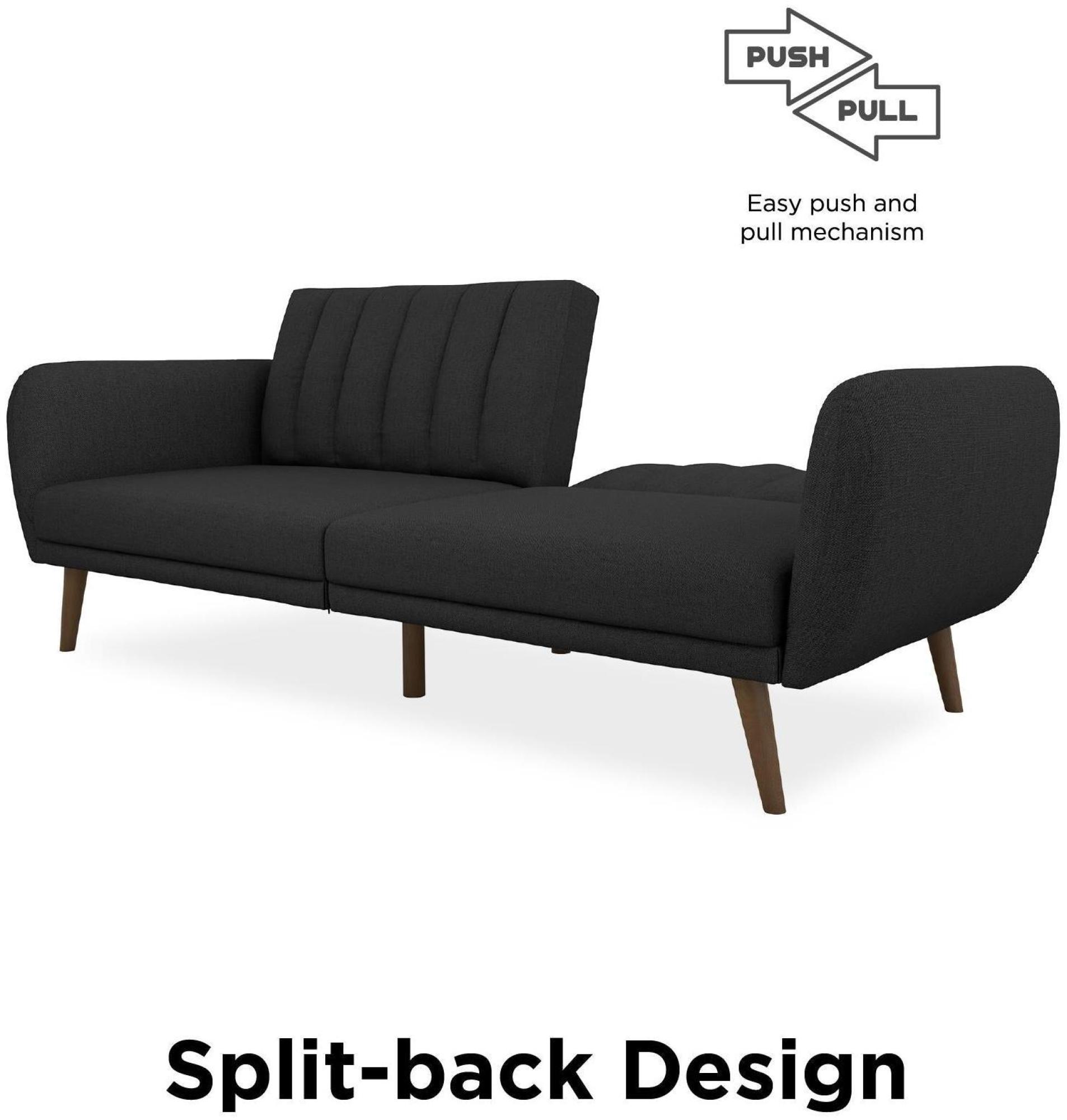 Novogratz Brittany Futon Sofa Bed - Dark Grey Linen - 2115029NUK