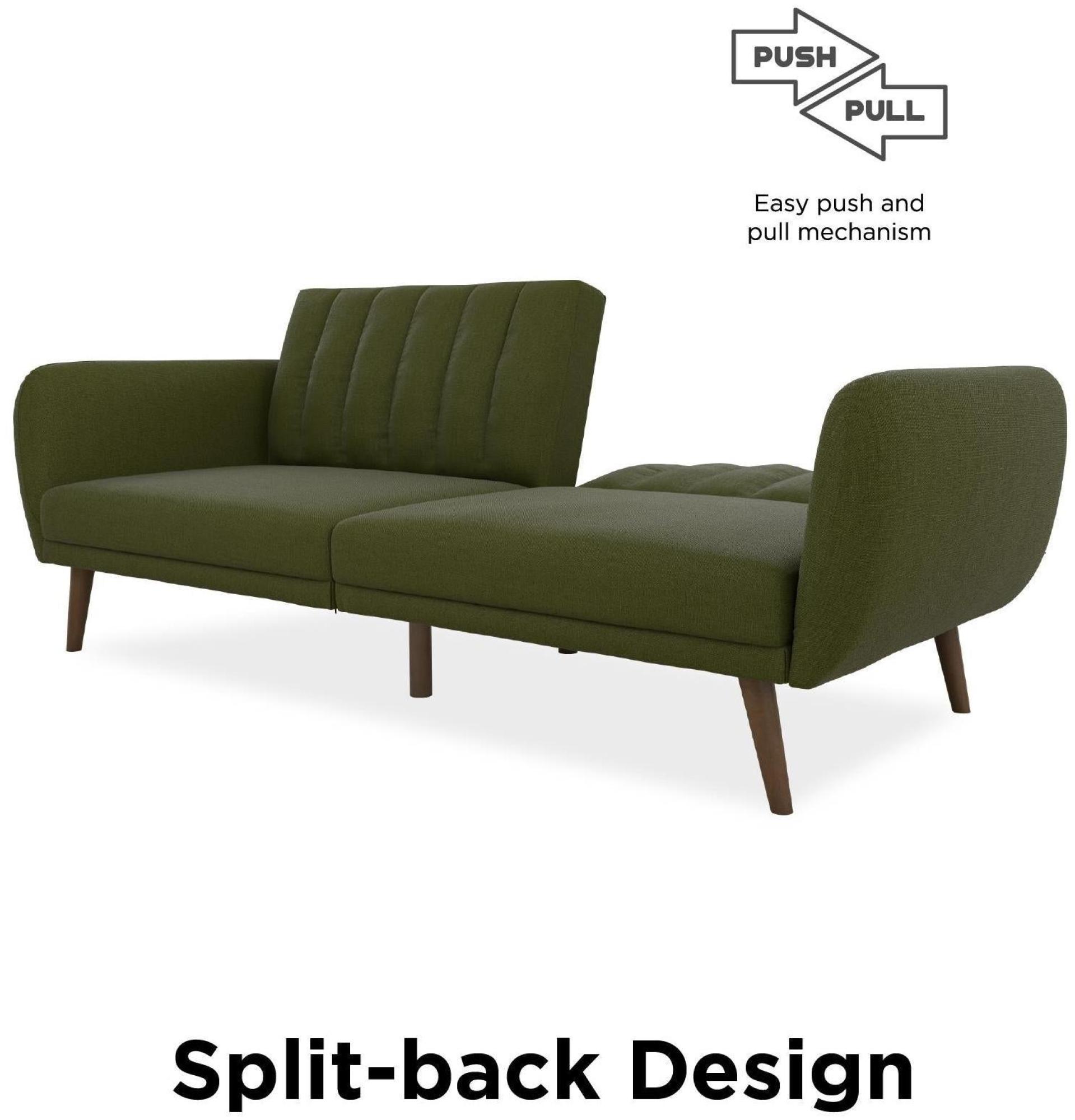 Novogratz Brittany Futon Sofa Bed - Green Linen - 2115329NUK