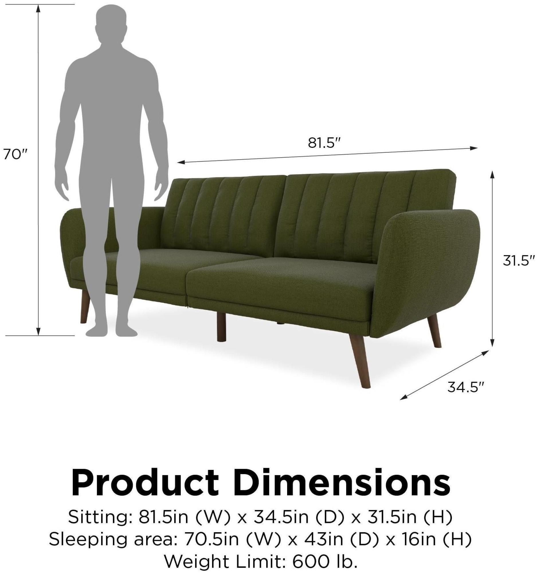Novogratz Brittany Futon Sofa Bed - Green Linen - 2115329NUK