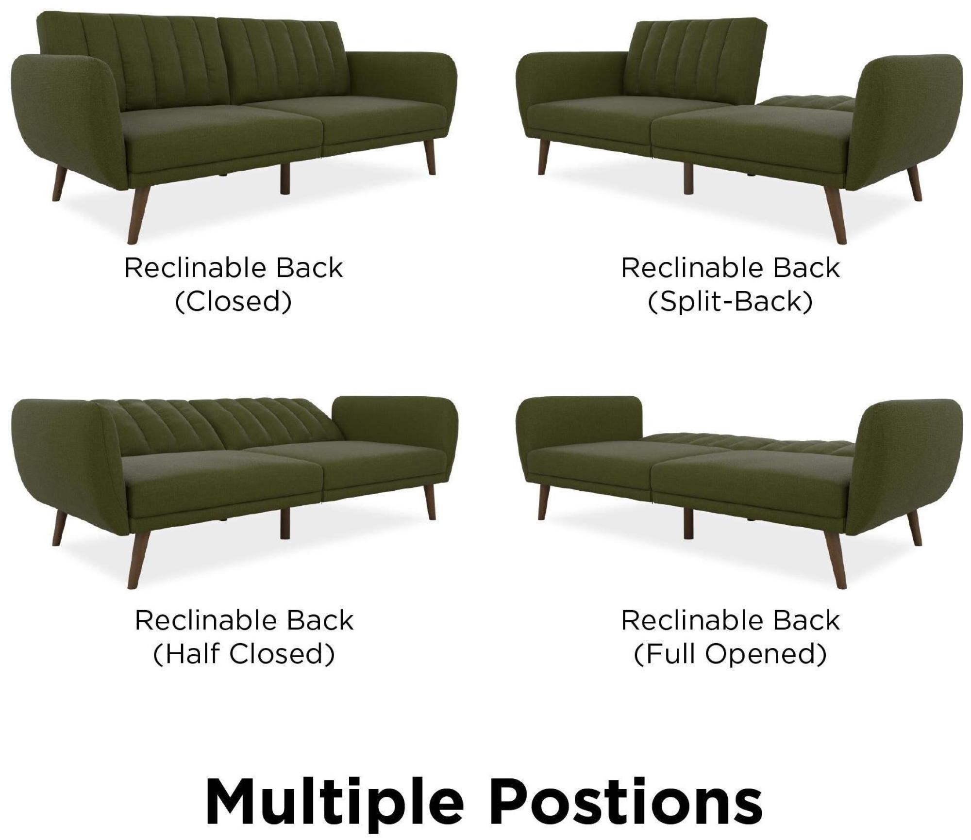 Novogratz Brittany Futon Sofa Bed - Green Linen - 2115329NUK