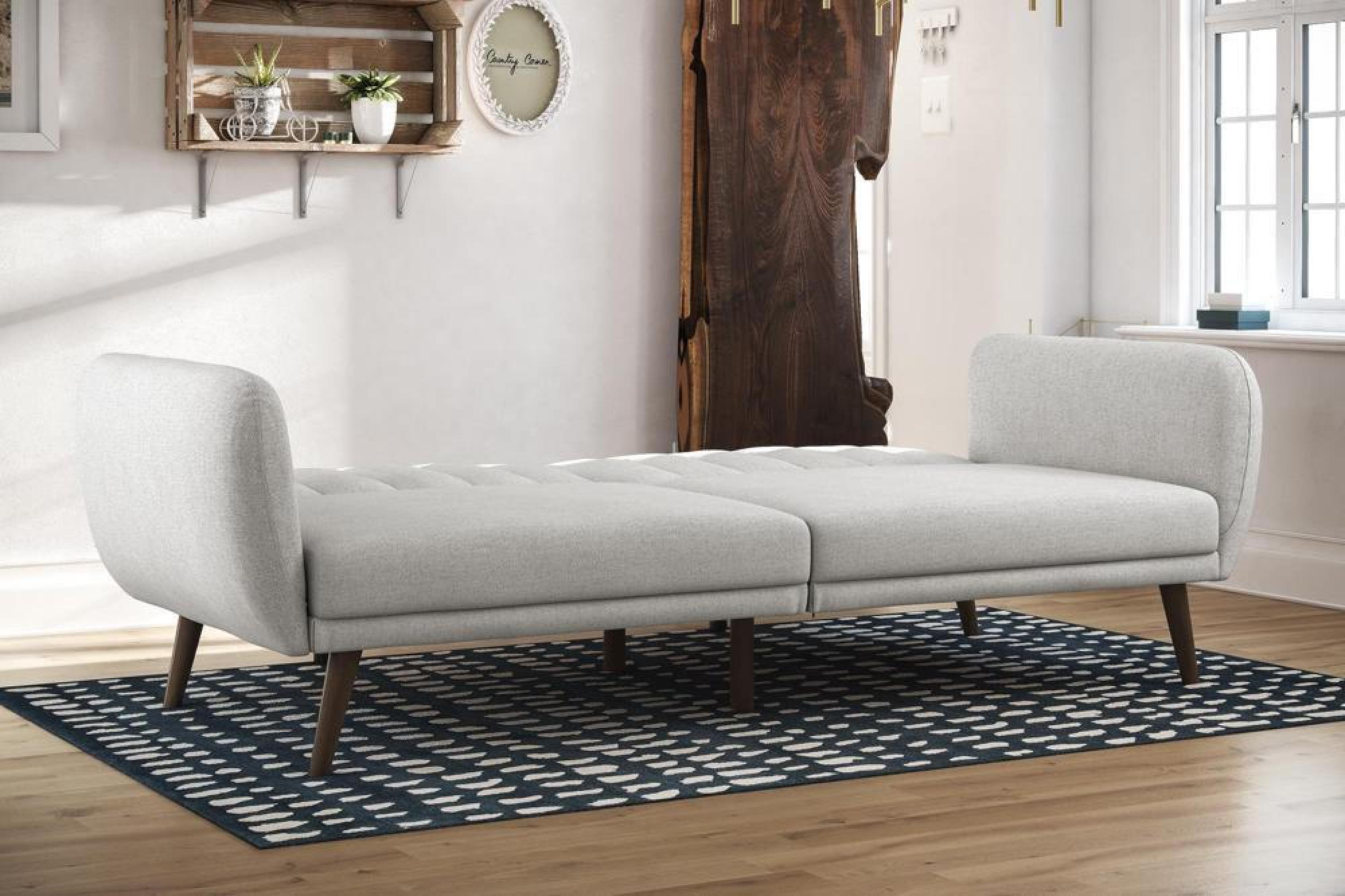 Novogratz Brittany Futon Sofa Bed - Light Grey Linen - 2115429NUK