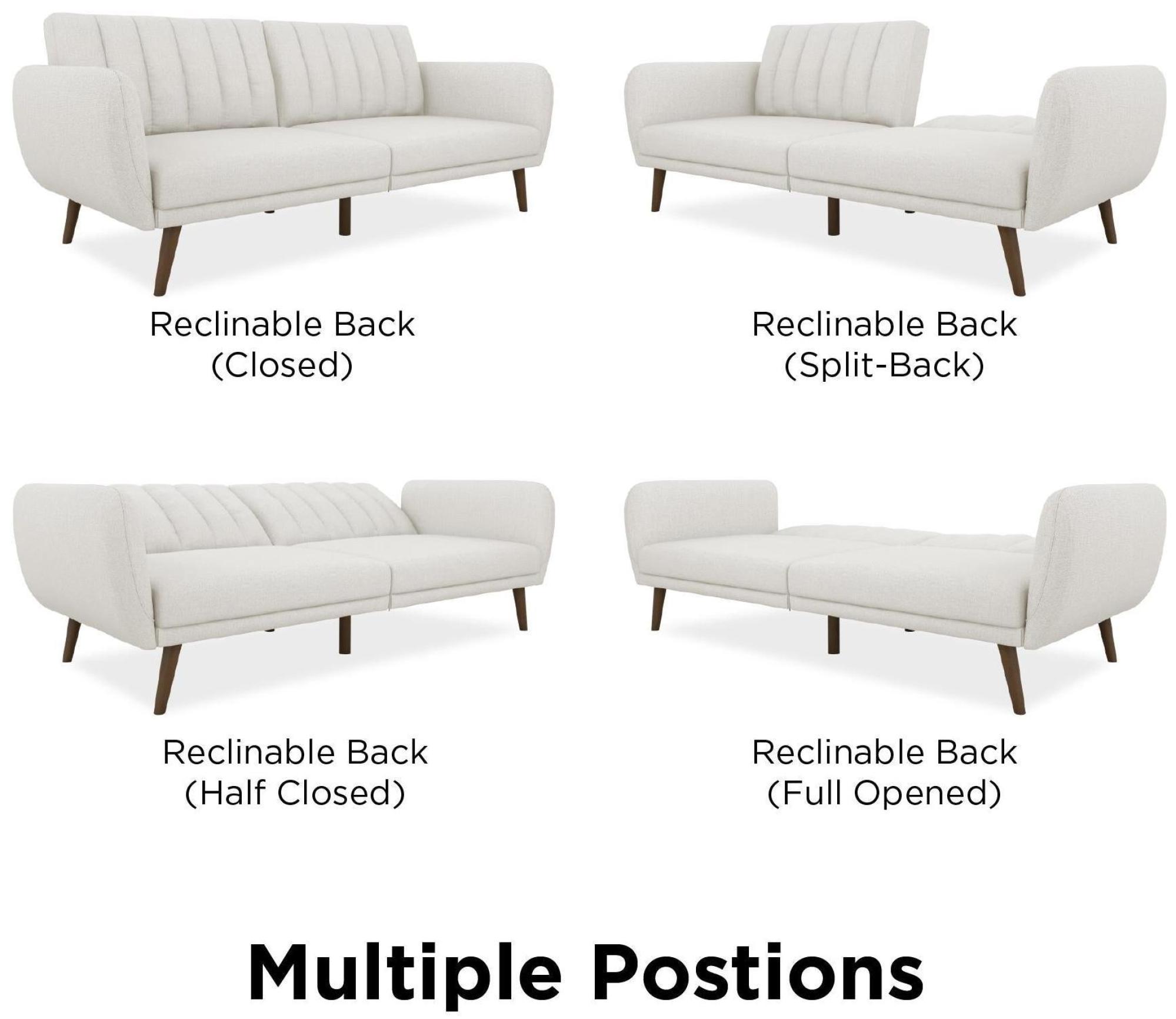 Novogratz Brittany Futon Sofa Bed - Light Grey Linen - 2115429NUK