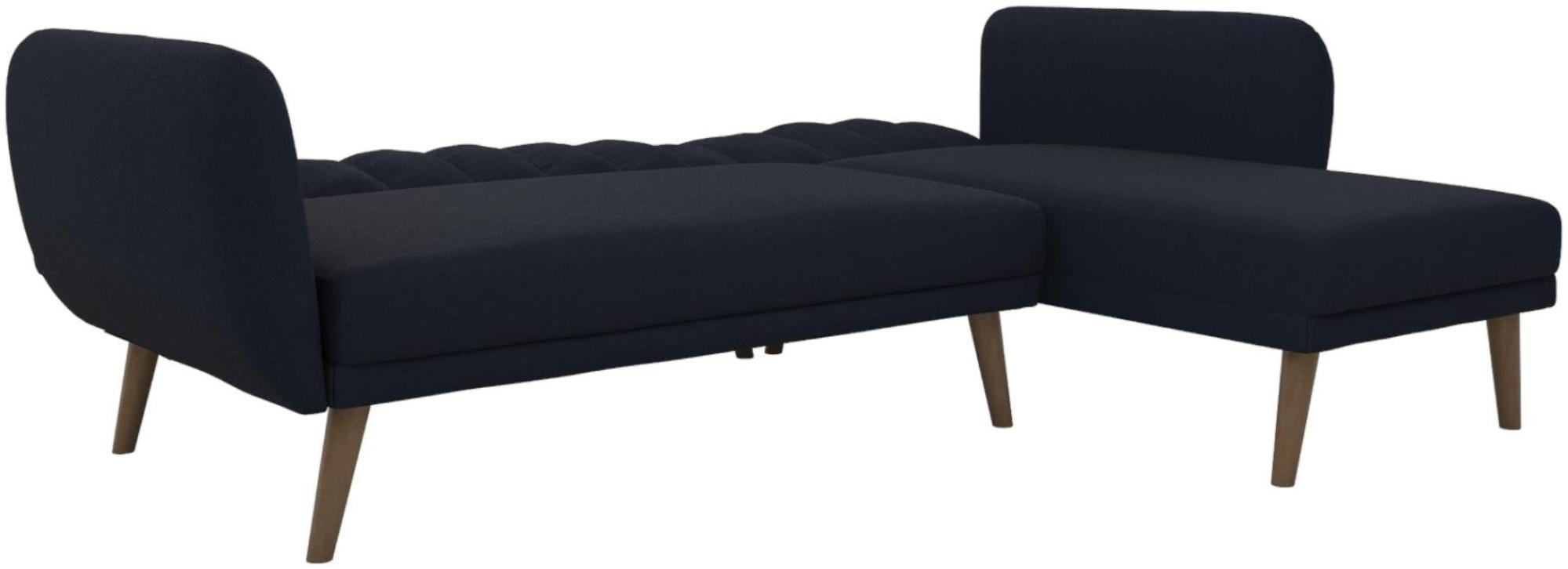 Novogratz Brittany Sectional Futon Sofa Bed - Navy Blue Linen - 2276629NUK