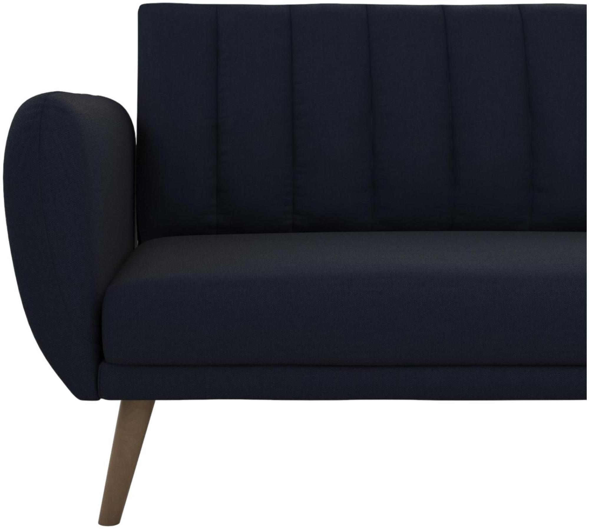 Novogratz Brittany Sectional Futon Sofa Bed - Navy Blue Linen - 2276629NUK