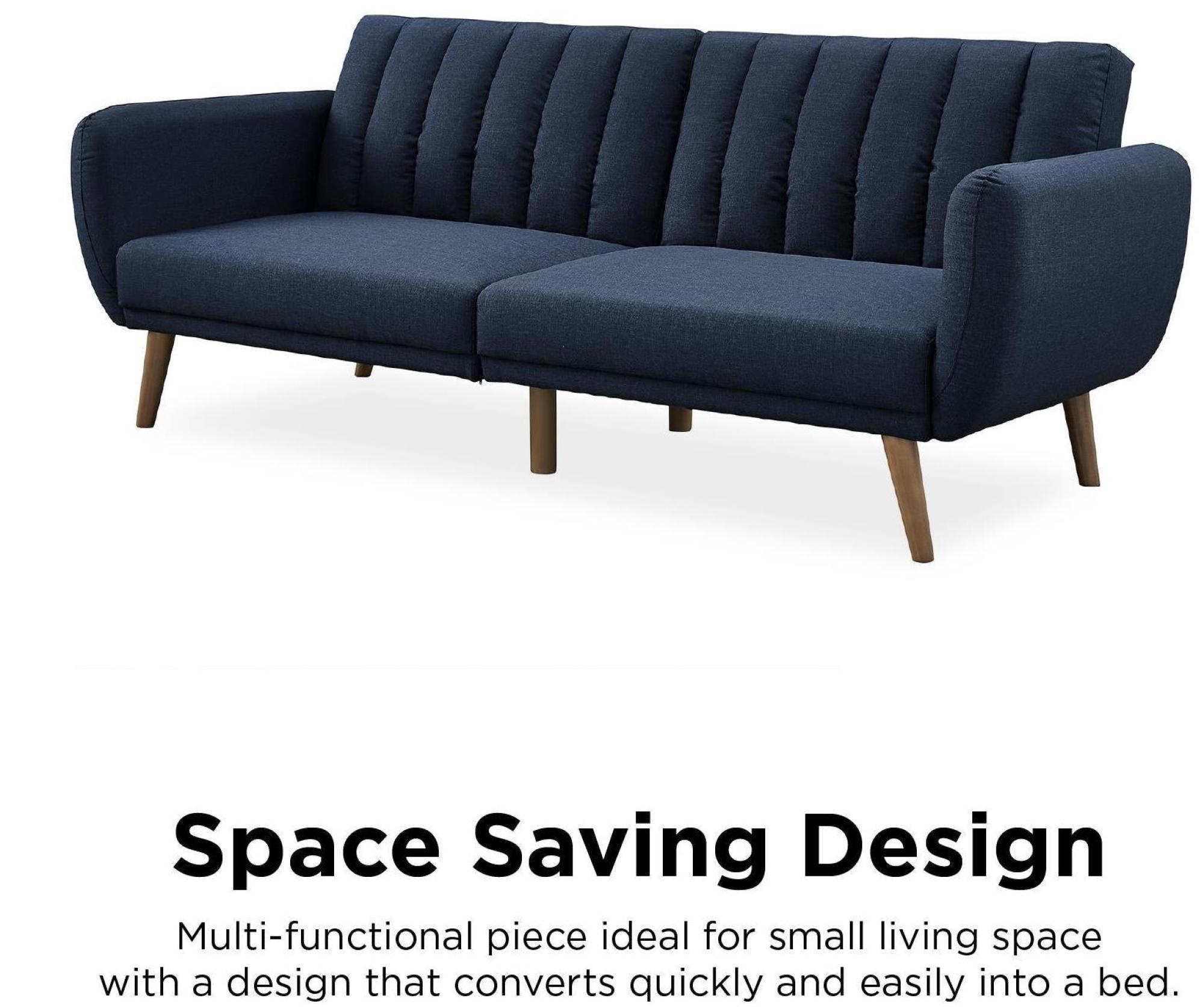 Novogratz Brittany Futon Sofa Bed - Navy Linen - 2115629NUK