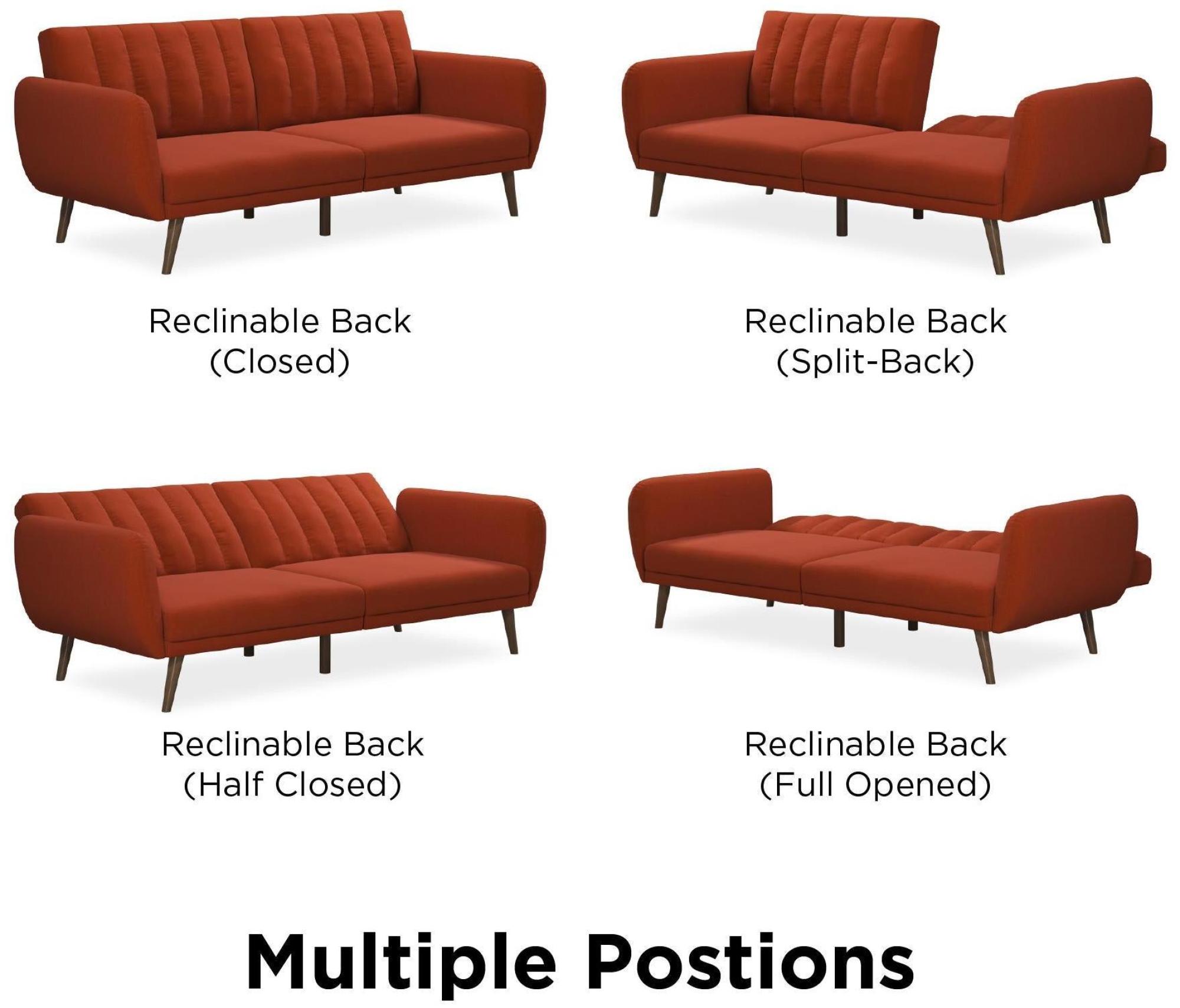 Novogratz Brittany Futon Sofa Bed - Orange Linen - 2115529NUK