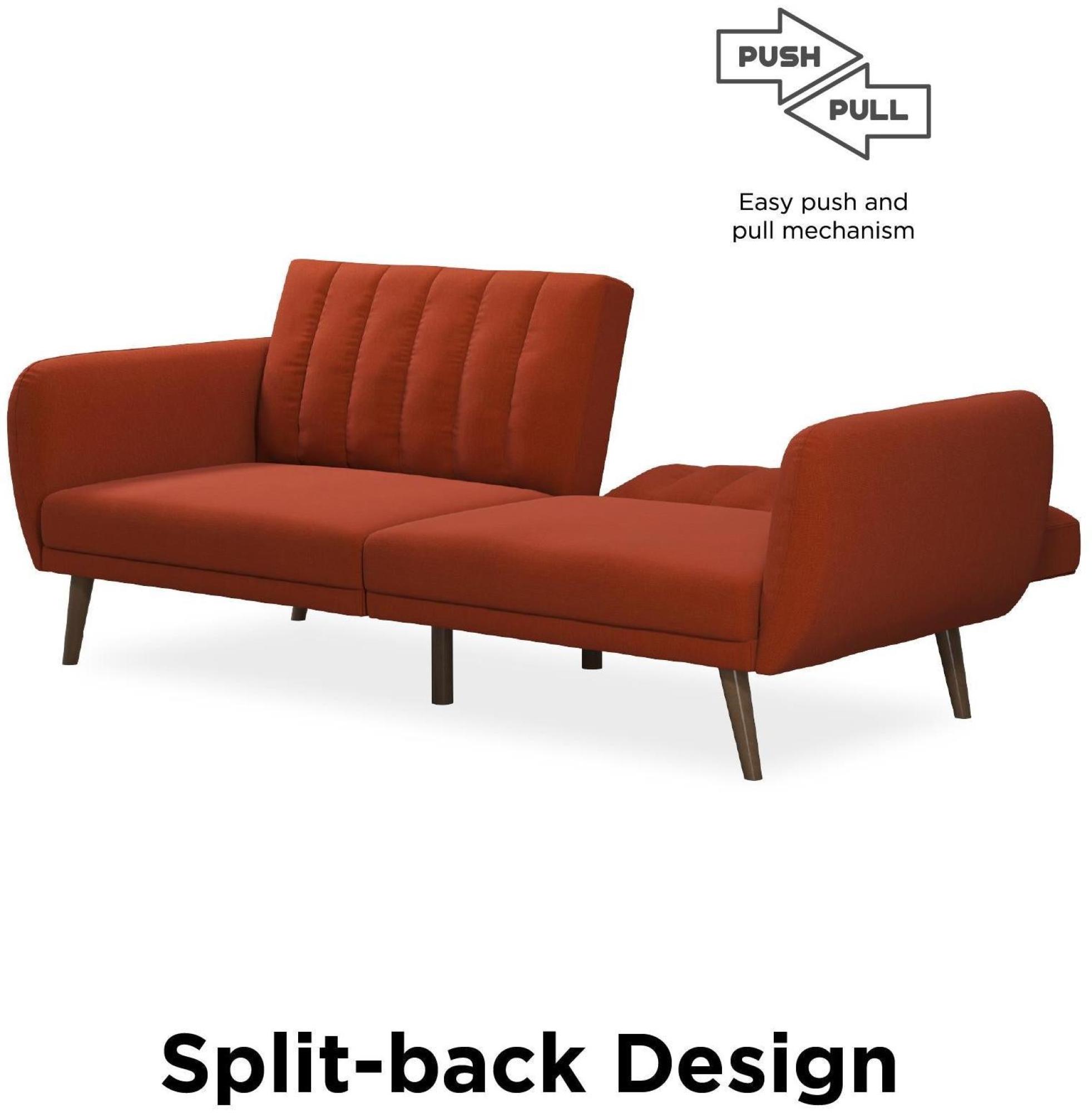 Novogratz Brittany Futon Sofa Bed - Orange Linen - 2115529NUK