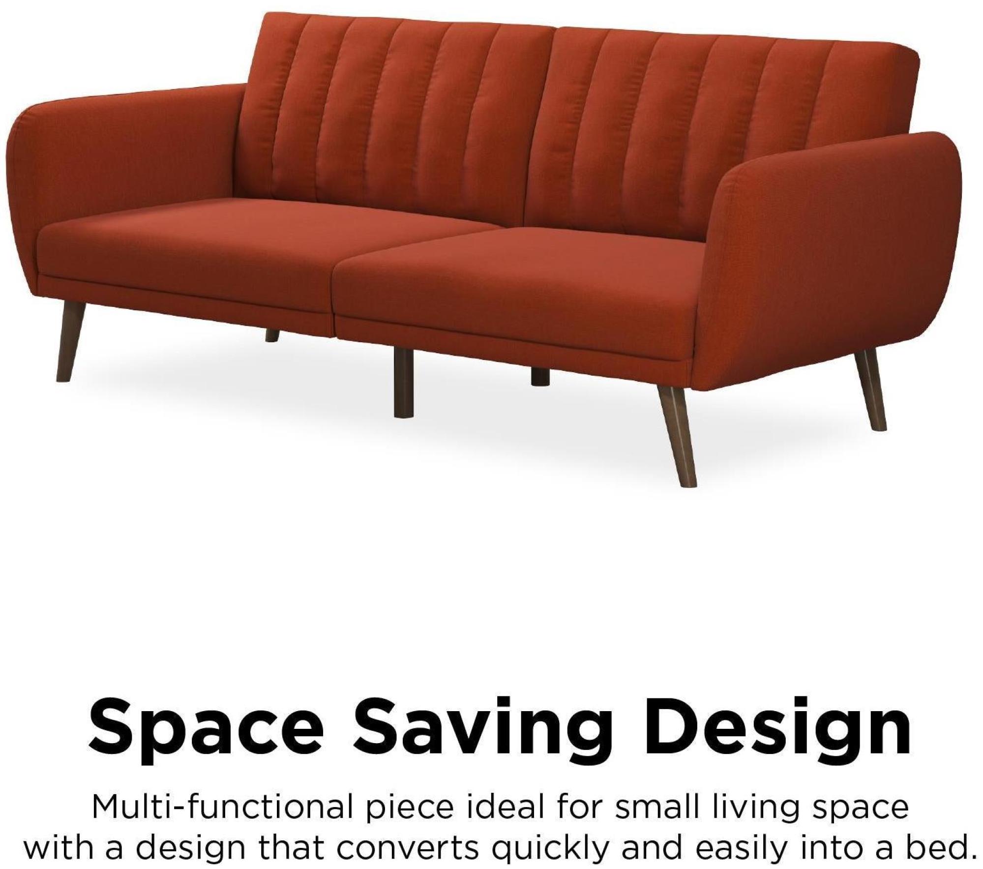 Novogratz Brittany Futon Sofa Bed - Orange Linen - 2115529NUK