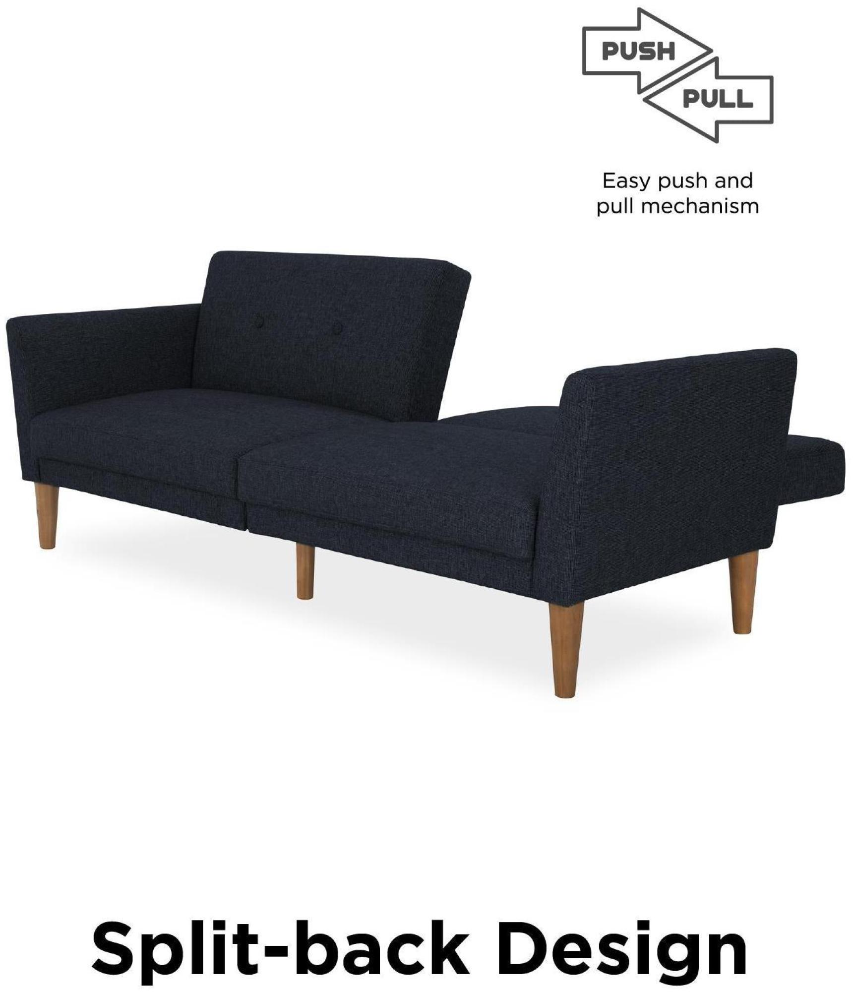 Novogratz Regal Futon Sofa Bed - Blue Linen - 2180629NUK