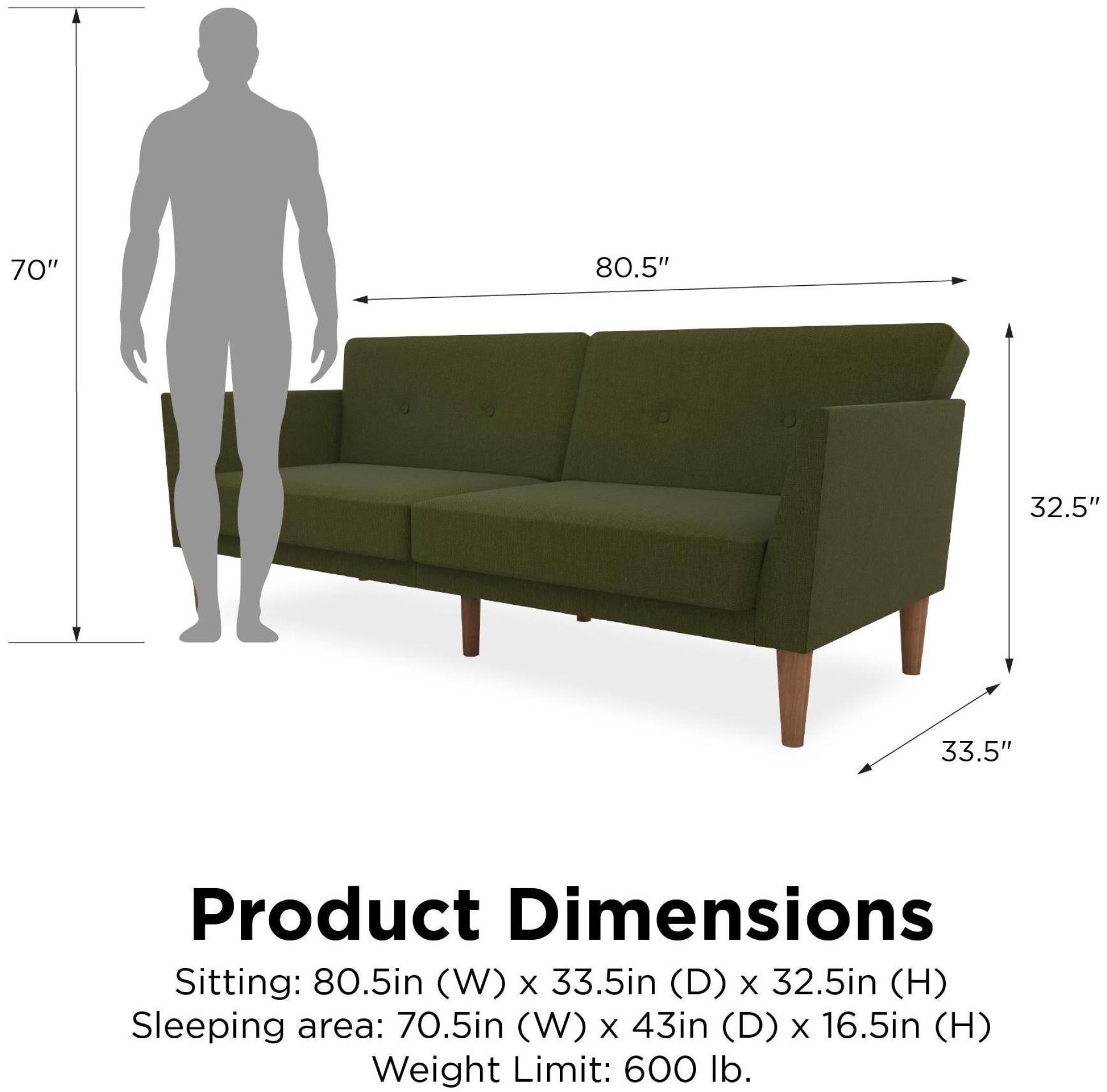 Novogratz Regal Futon Sofa Bed - Green Linen - 2180929NUK