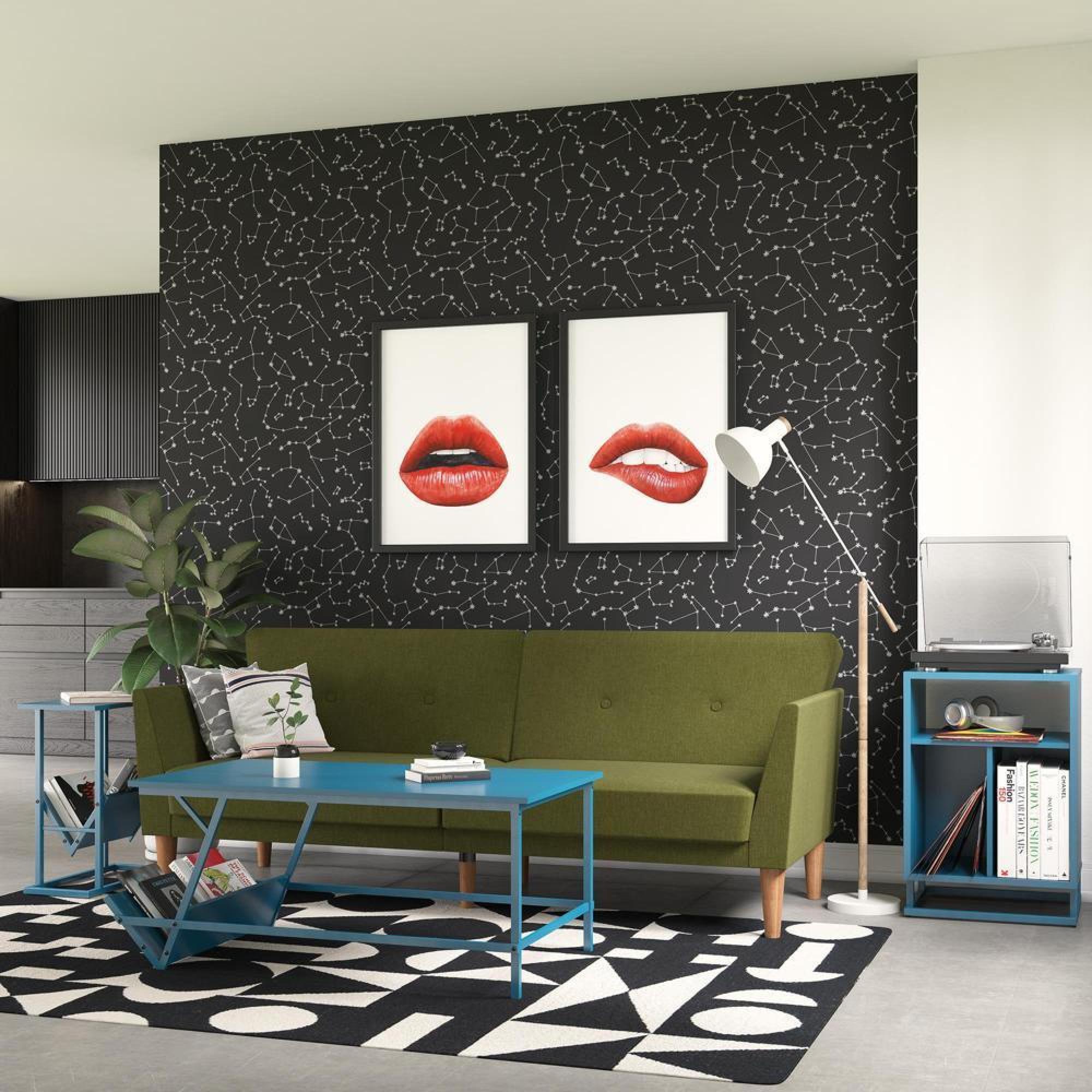 Novogratz Regal Futon Sofa Bed - Green Linen - 2180929NUK