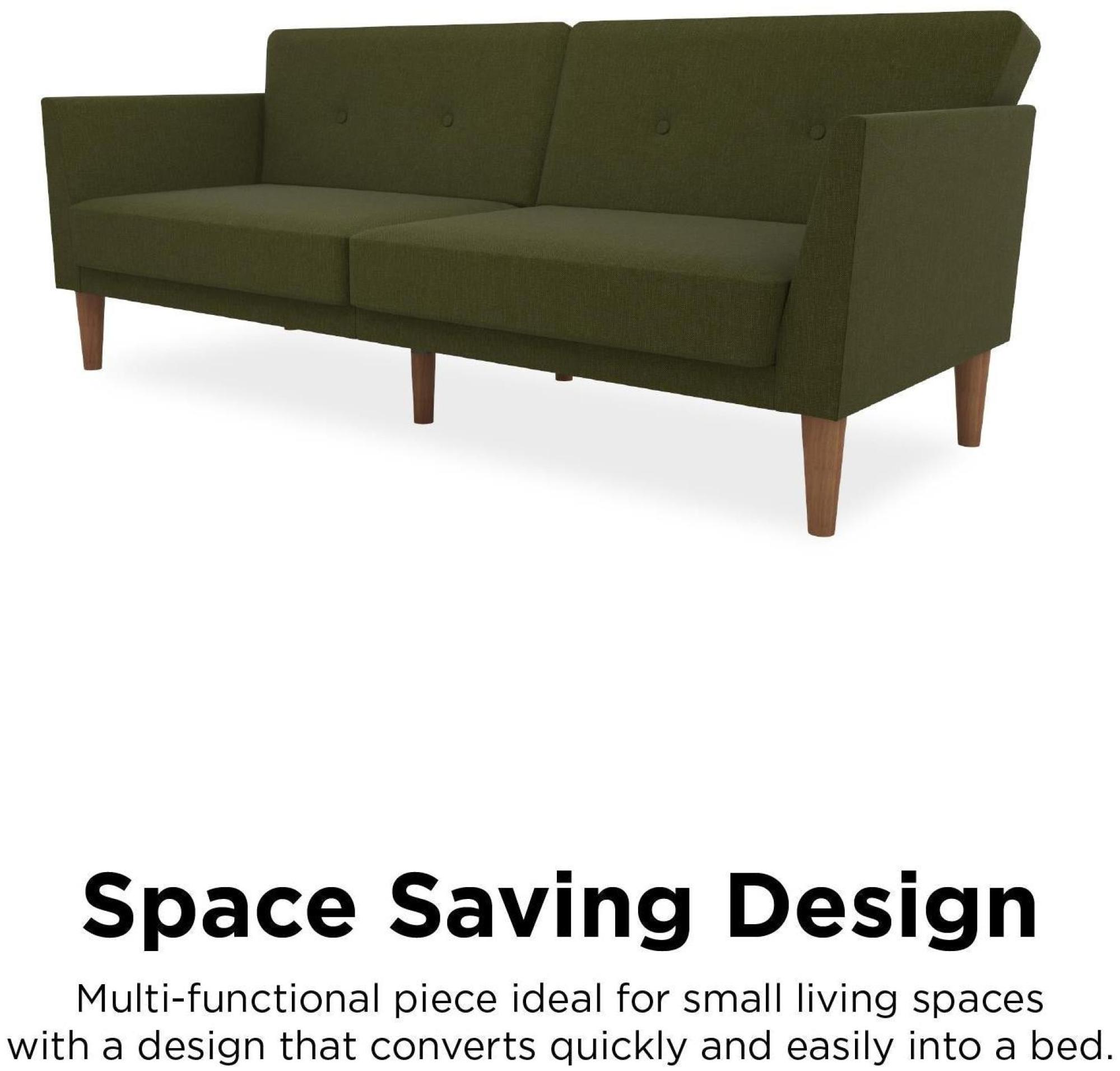 Novogratz Regal Futon Sofa Bed - Green Linen - 2180929NUK