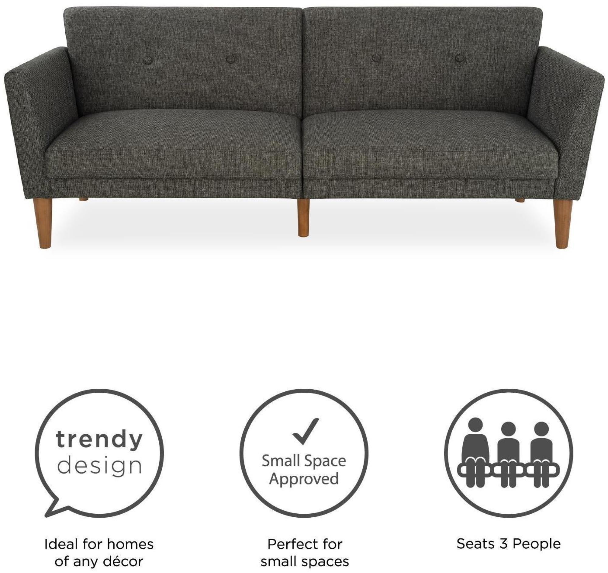 Novogratz Regal Futon Sofa Bed - Grey Linen - 2180429NUK