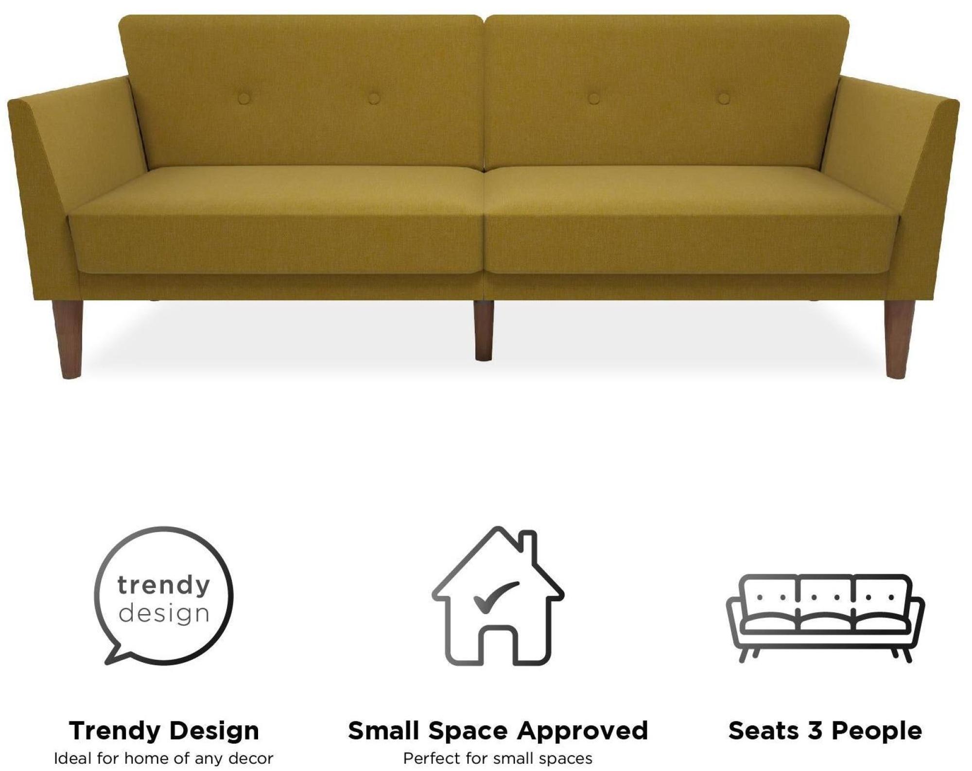 Novogratz Regal Futon Sofa Bed - Mustard Linen - 2180329NUK