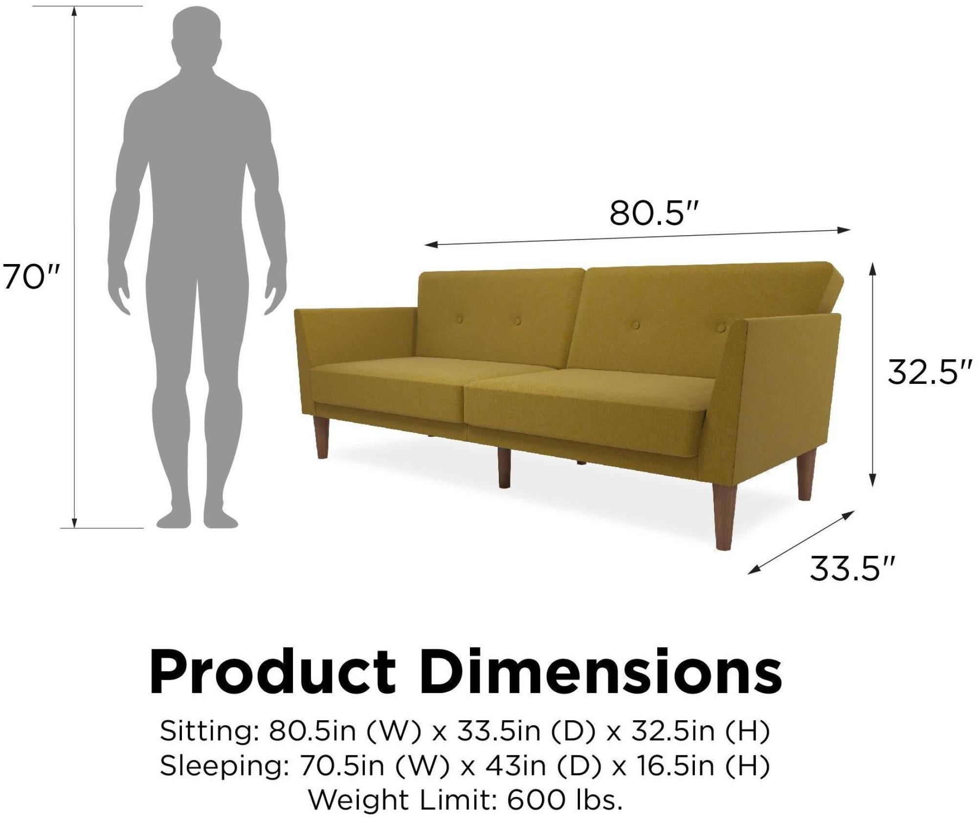 Novogratz Regal Futon Sofa Bed - Mustard Linen - 2180329NUK