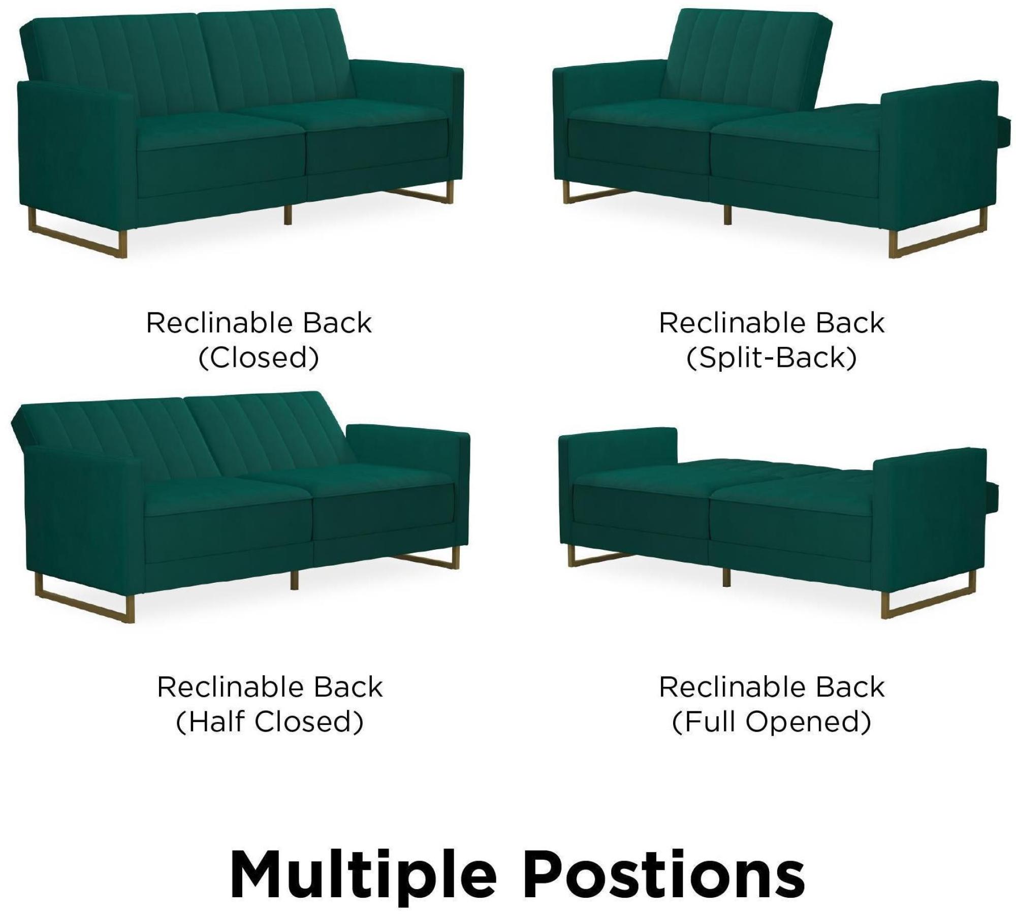 Novogratz Skylar Sofa Bed - Green Velvet - 2358979NUK