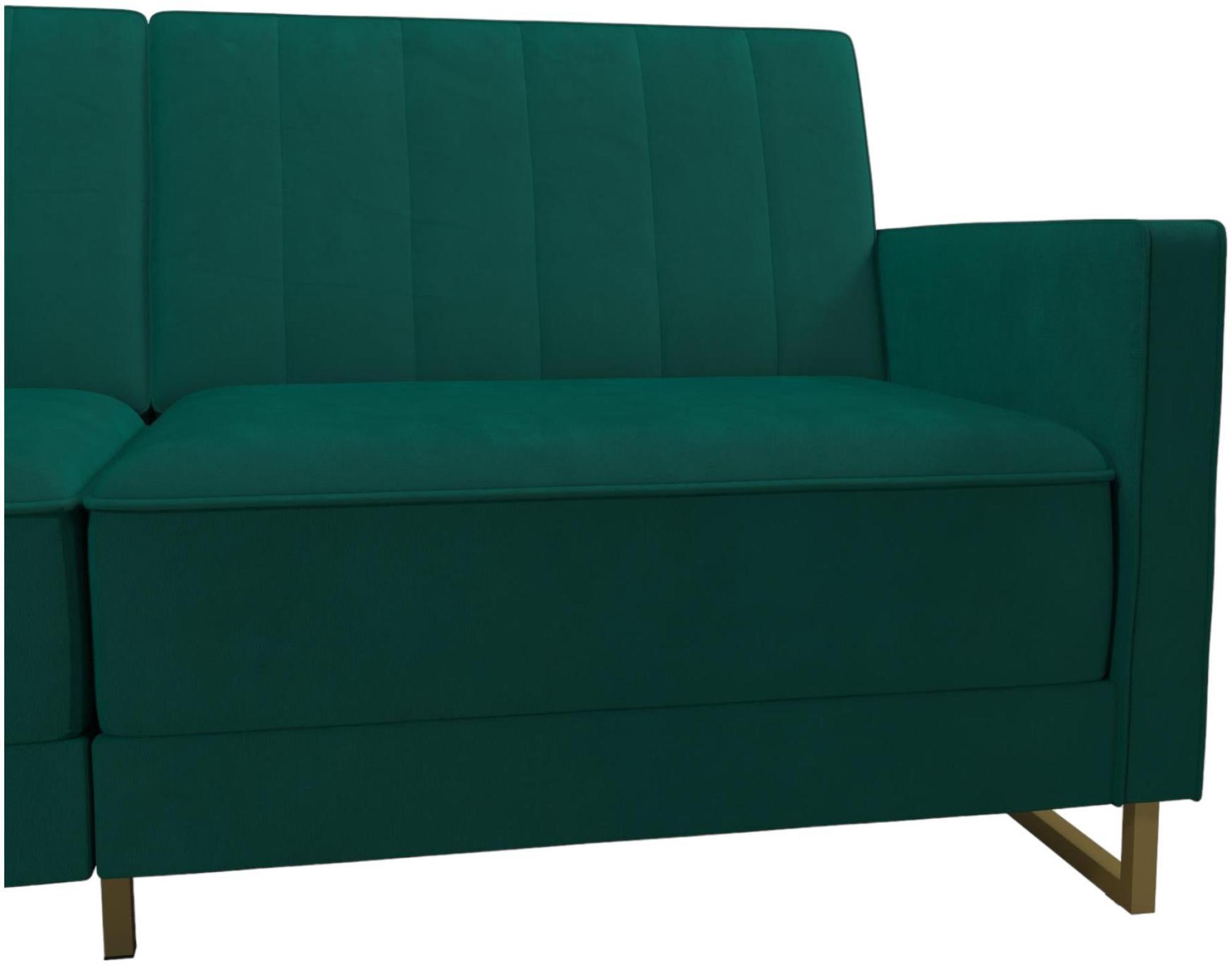 Novogratz Skylar Sofa Bed - Green Velvet - 2358979NUK