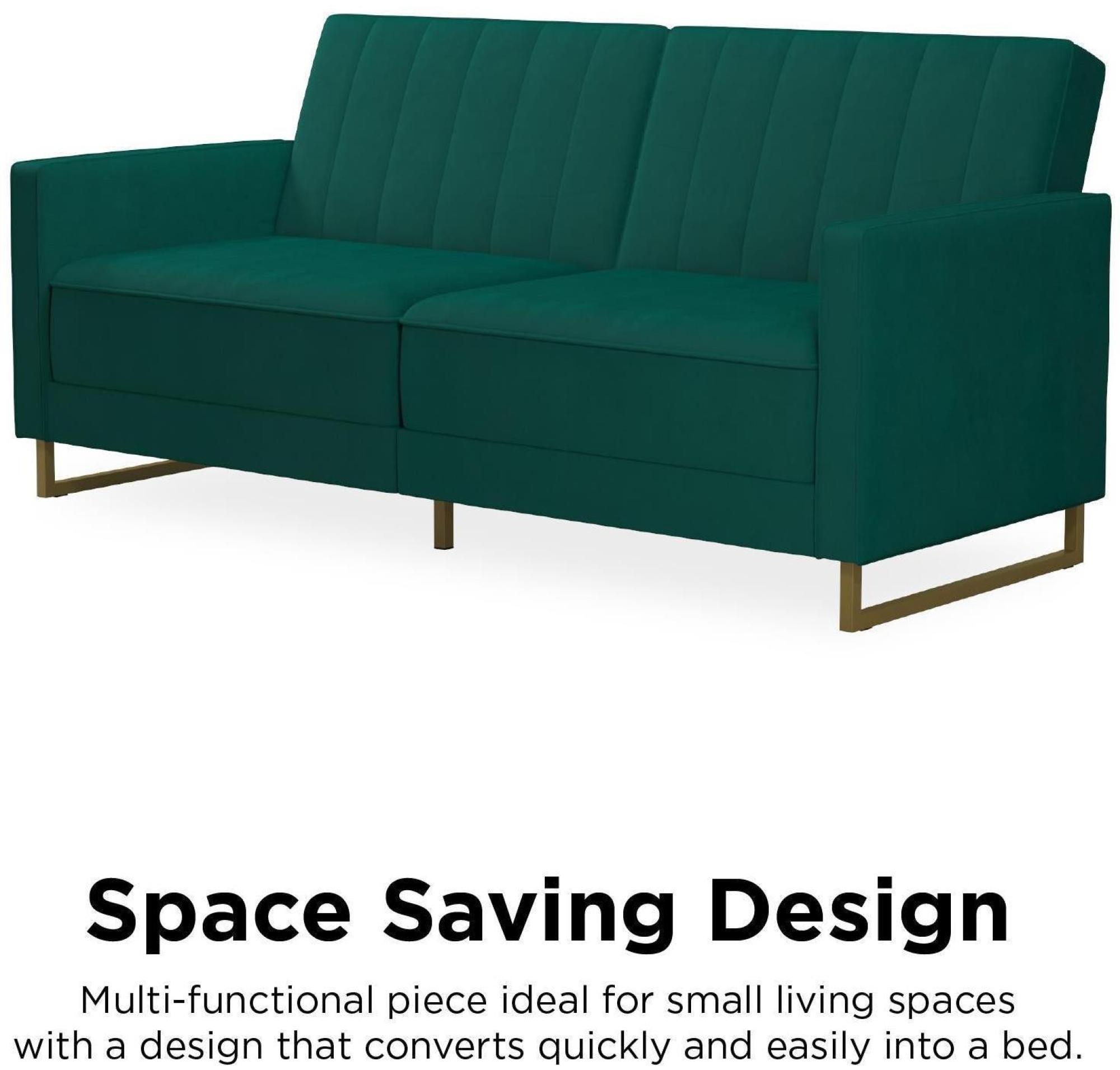 Novogratz Skylar Sofa Bed - Green Velvet - 2358979NUK