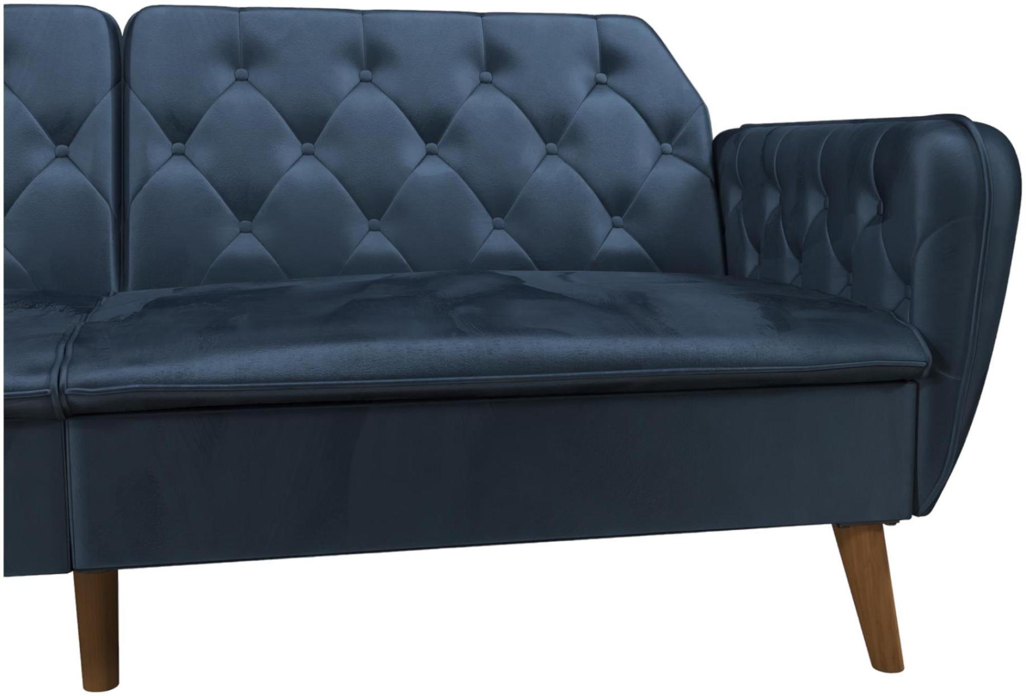 Novogratz Tallulah Futon Sofa Bed - Blue Velvet - 2144679NUK