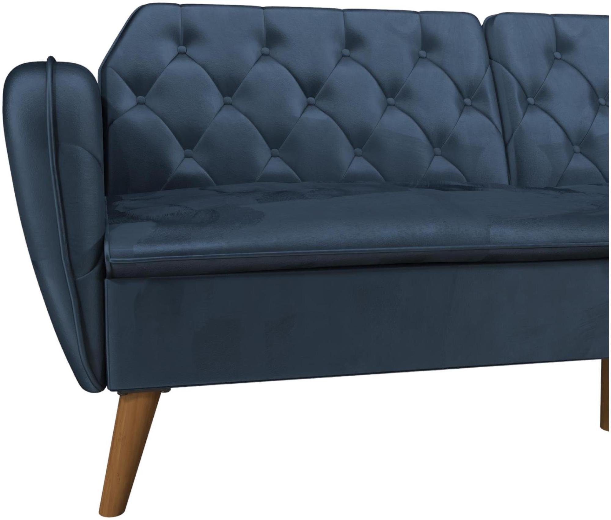 Novogratz Tallulah Futon Sofa Bed - Blue Velvet - 2144679NUK
