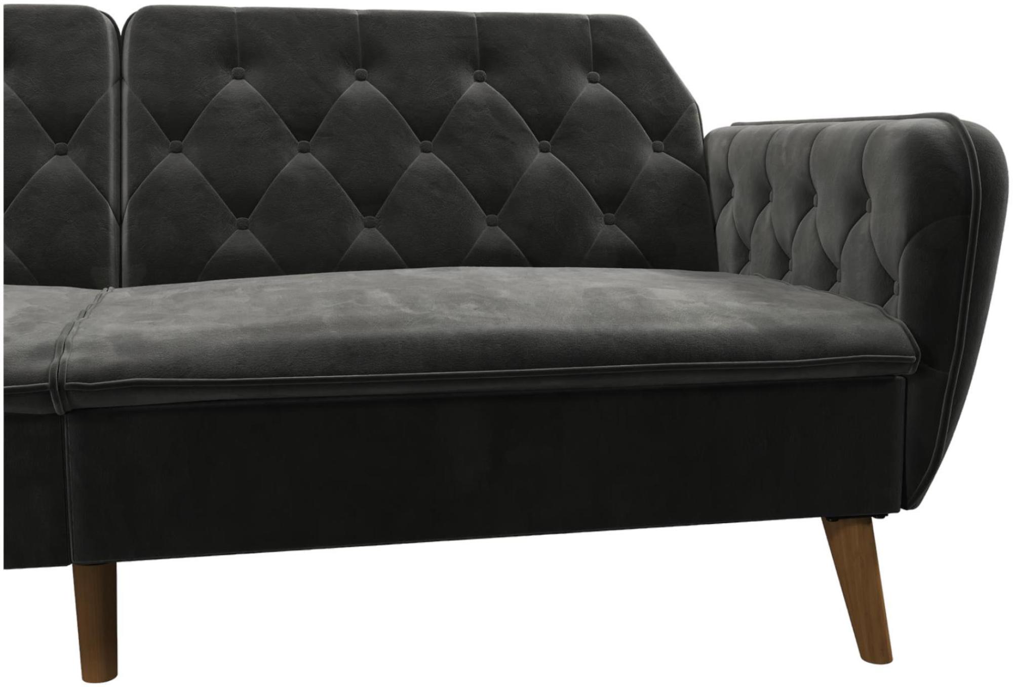 Novogratz Tallulah Futon Sofa Bed - Grey Velvet - 2144479NUK