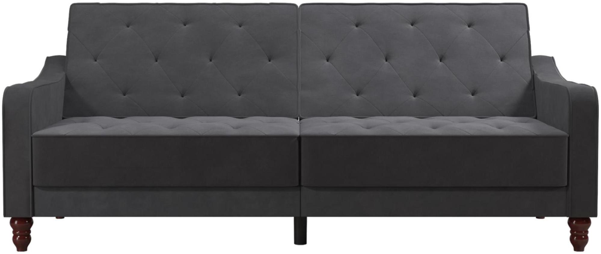 Novogratz Vintage Tufted Futon Sofa Bed - Grey Velvet - 2238479NUK