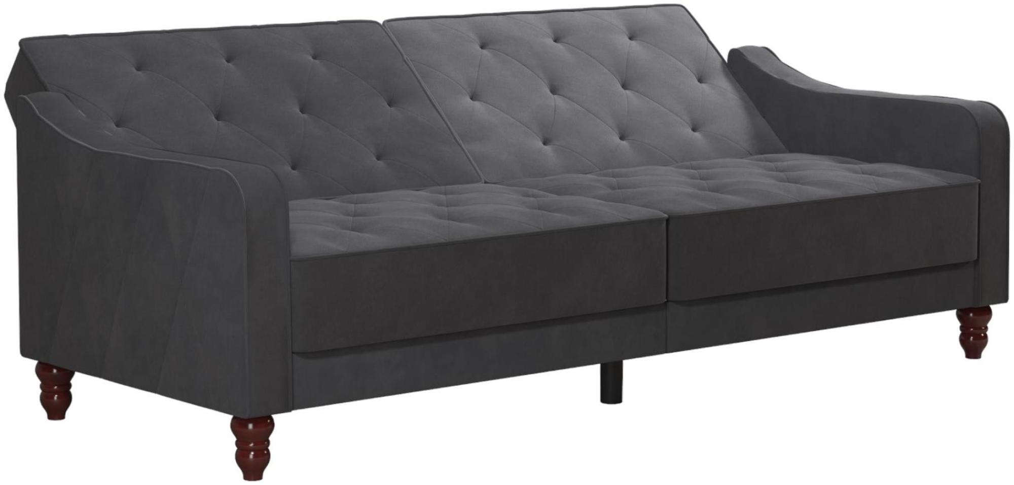 Novogratz Vintage Tufted Futon Sofa Bed - Grey Velvet - 2238479NUK