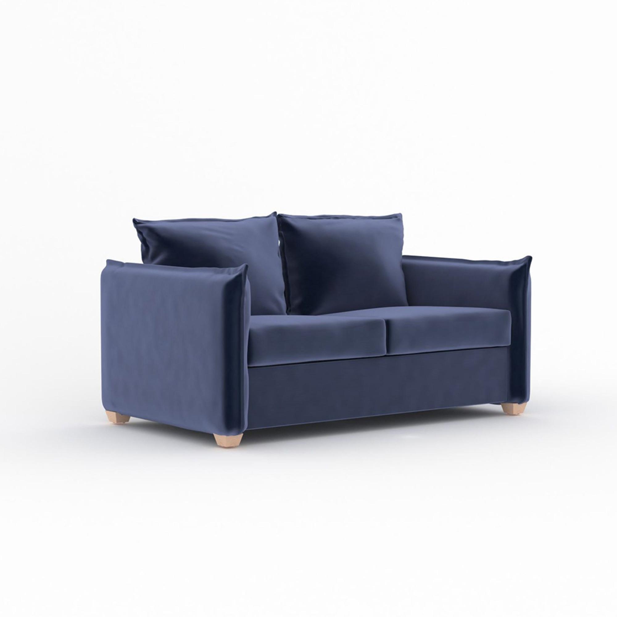 Oliver Sofa Bed - Sunningdale Midnight Blue Fabric - 2 Seater