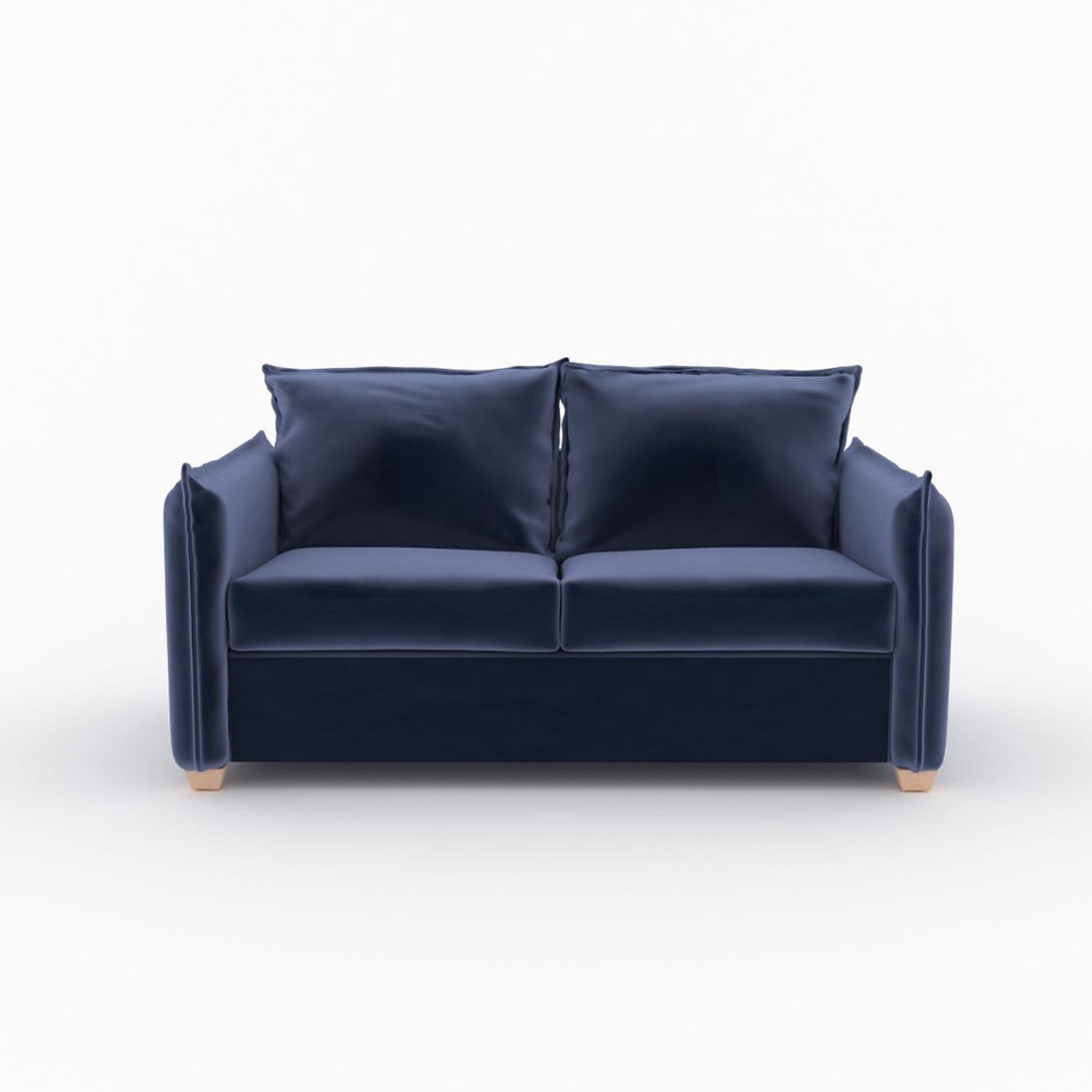 Oliver Sofa Bed - Sunningdale Midnight Blue Fabric - 2 Seater