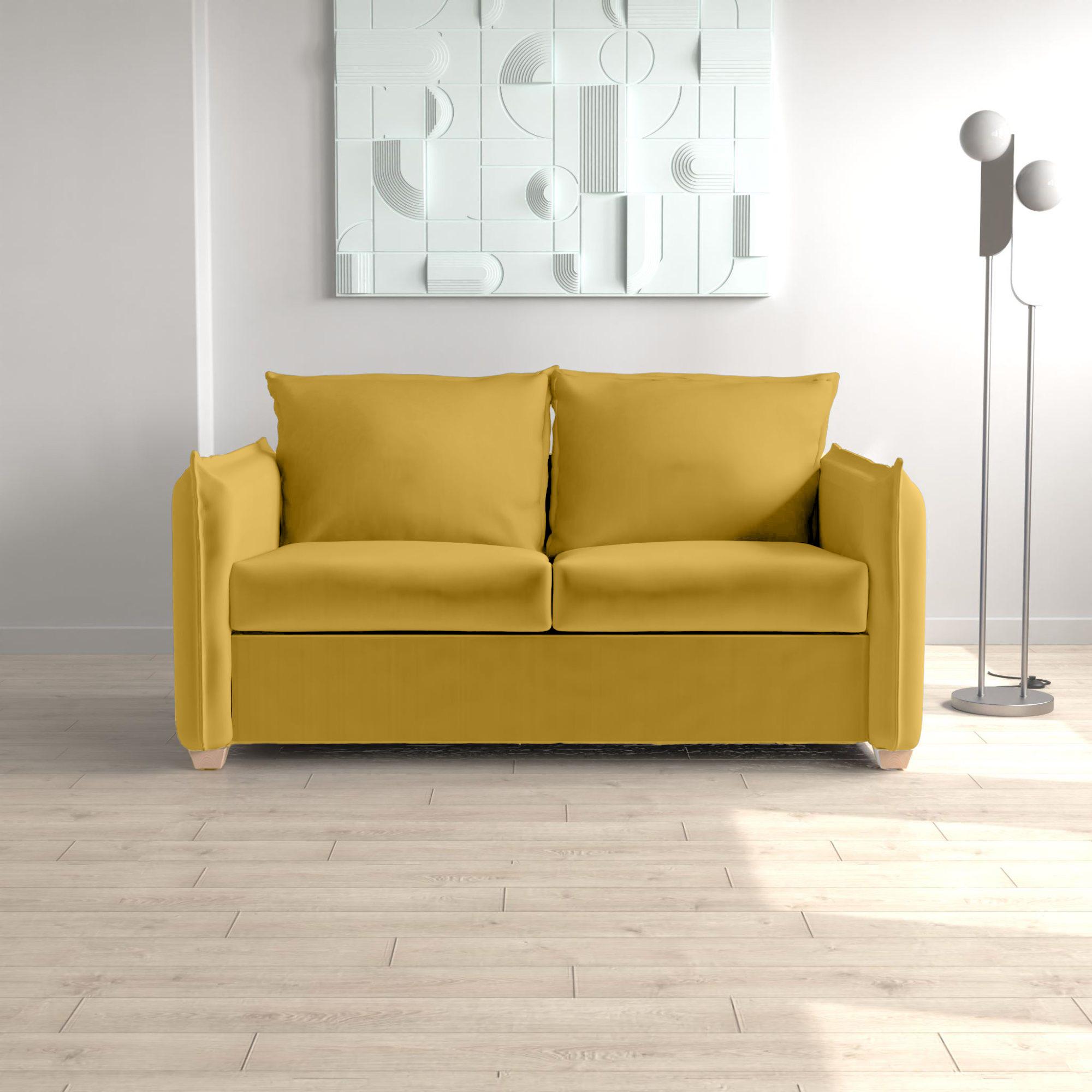 Oliver Sofa Bed - Sunningdale Saffron Fabric - 2 Seater